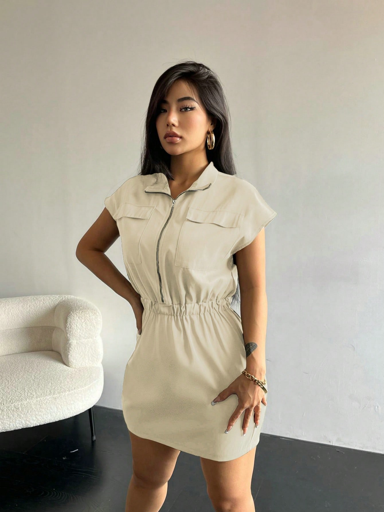 In Beige Women Dresses