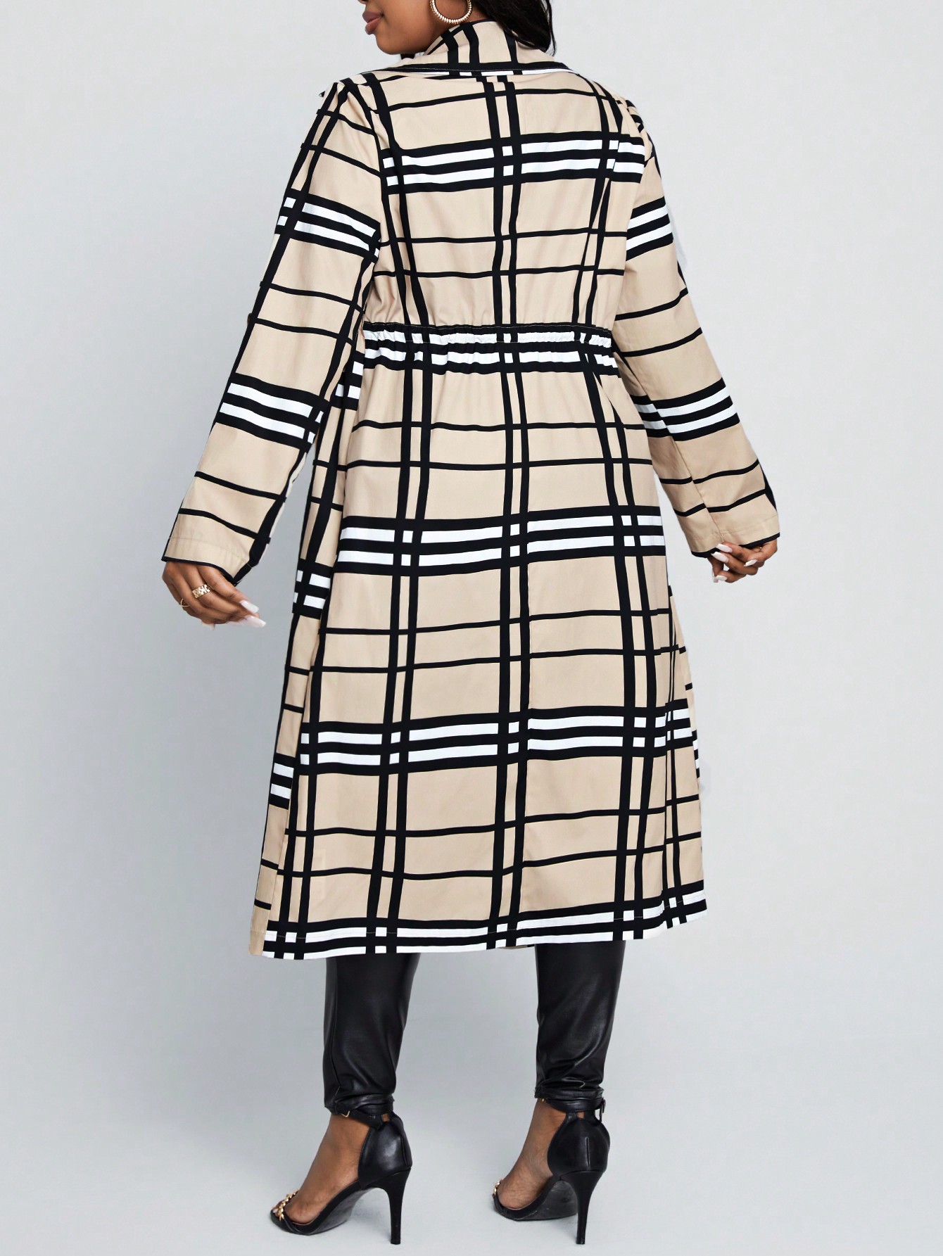 In Long Sleeve Plus Size Trench Coats