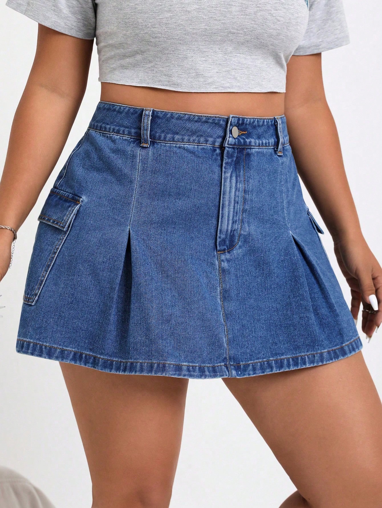 Plus Size Denim Skirts