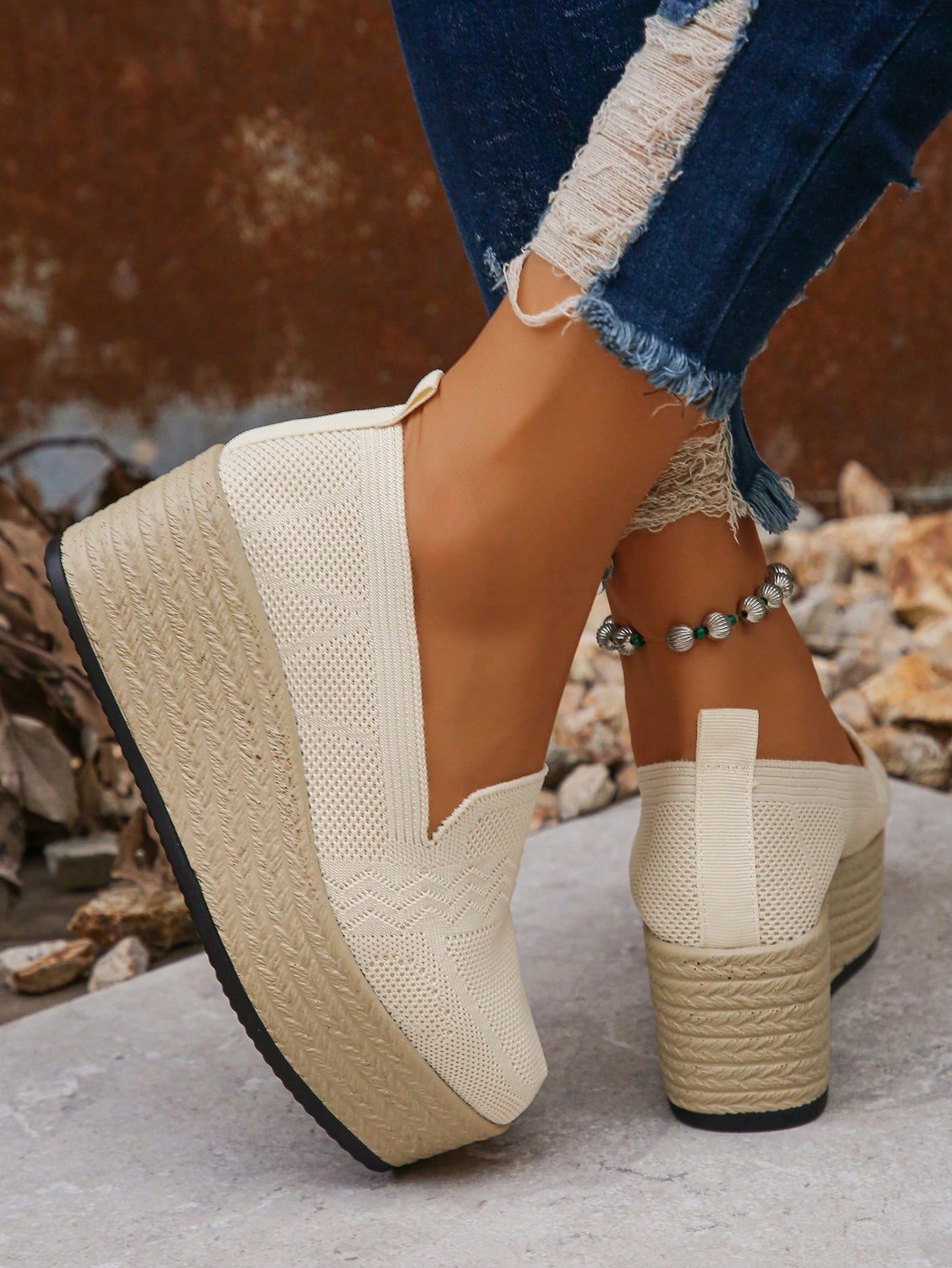 In Beige Women Wedges & Flatform