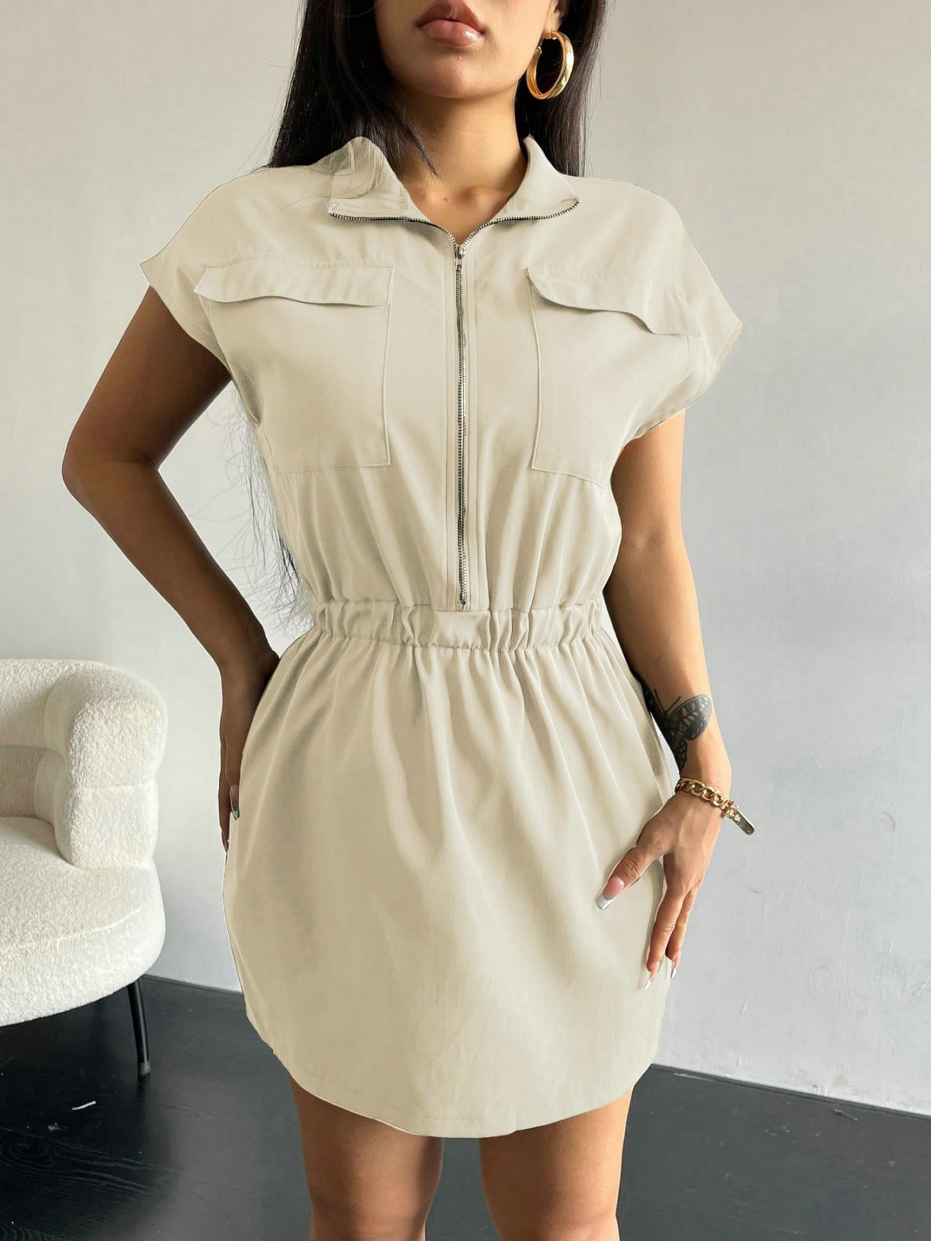 In Beige Women Dresses