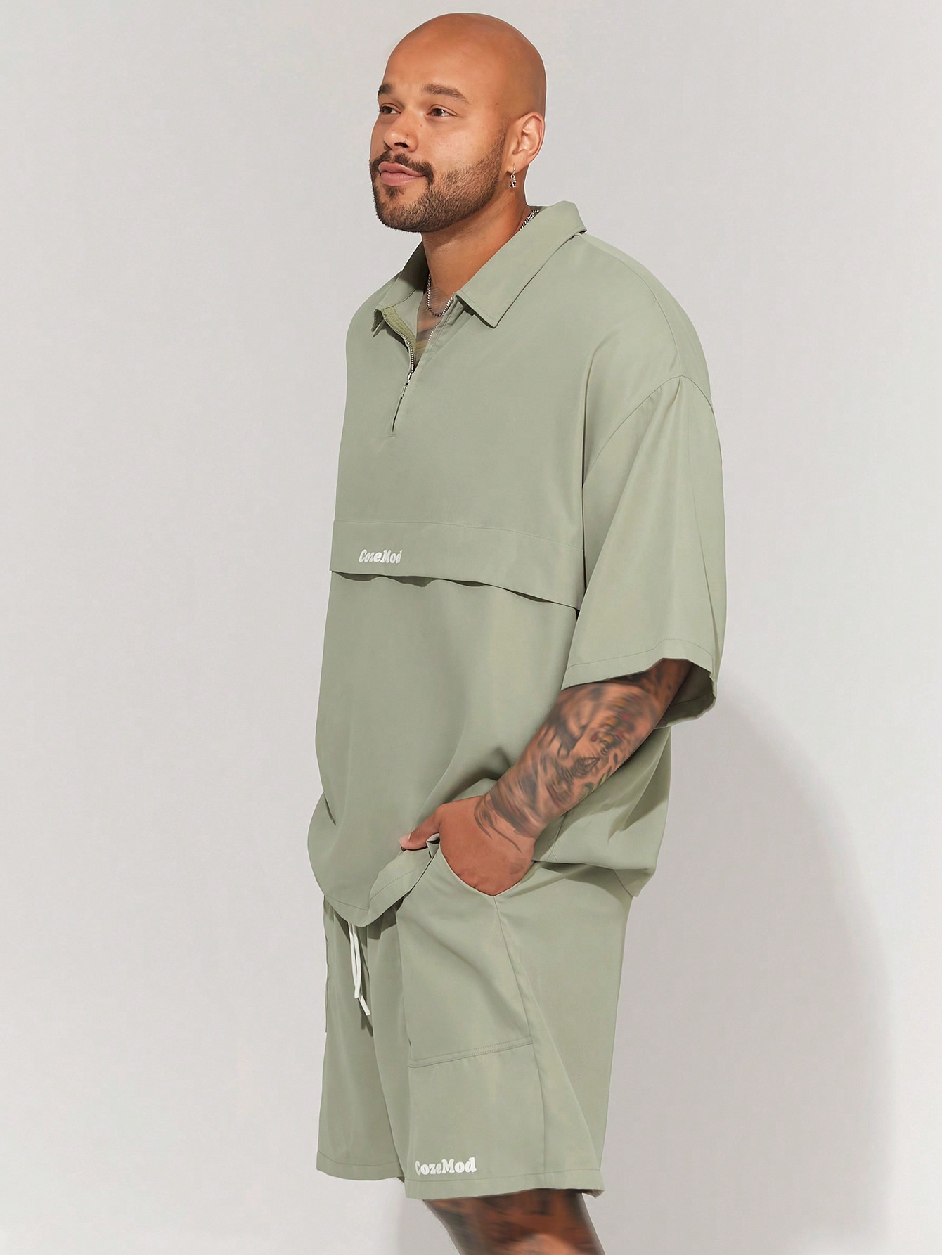 Men Plus Size Shirt Co-ords