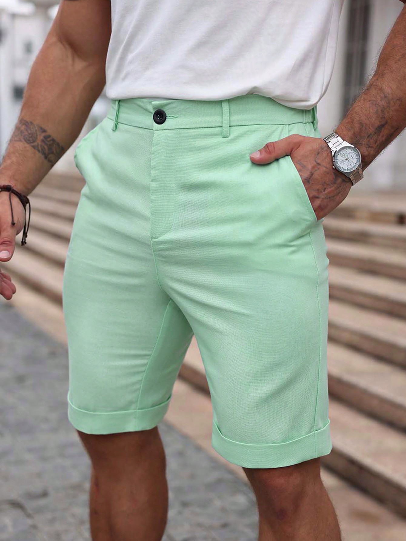 Men Linen Shorts