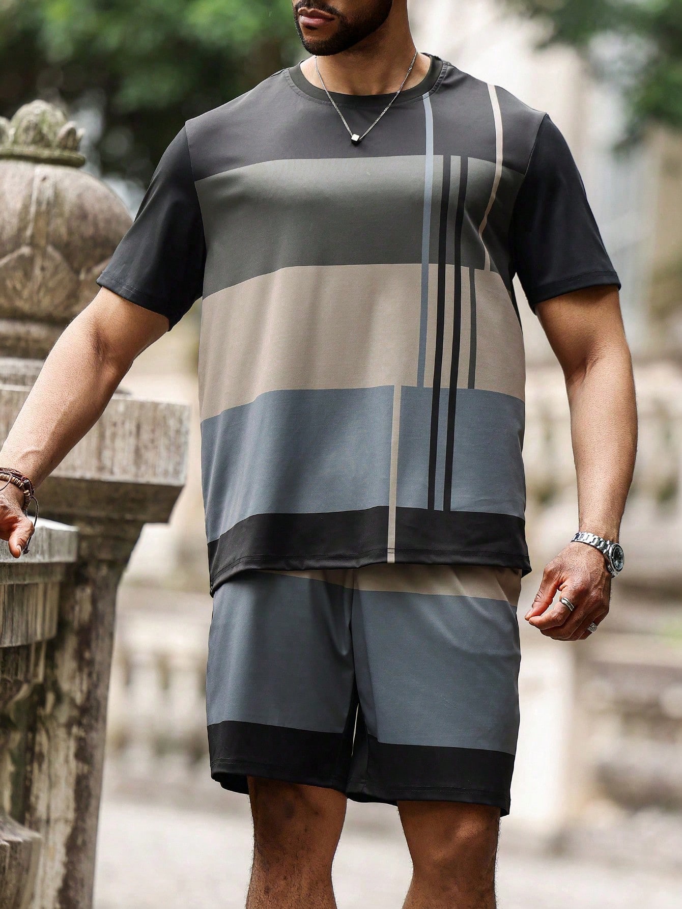 Men Plus Size T-Shirt Co-ords