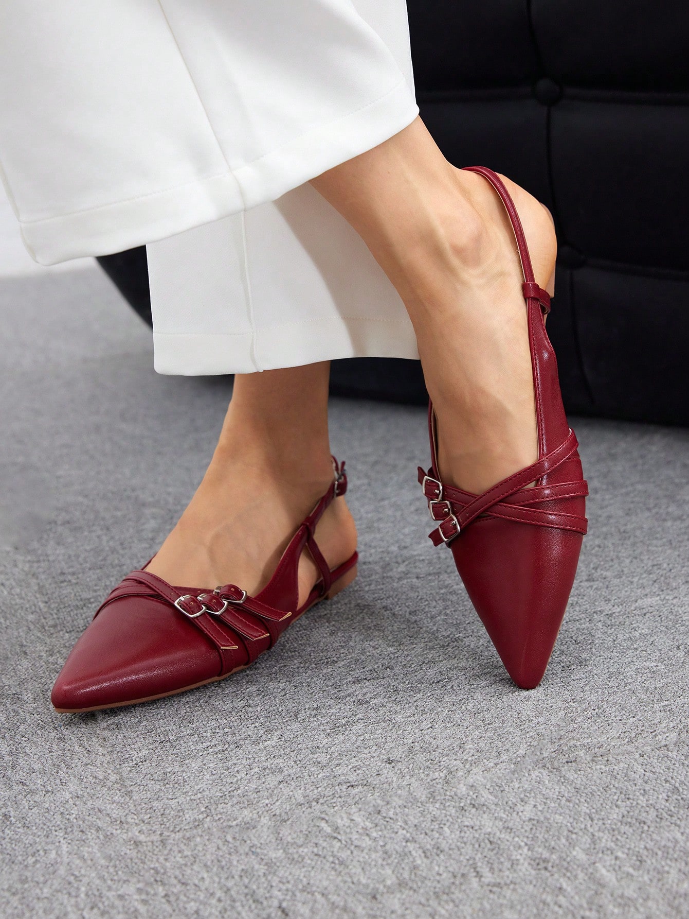 In Burgundy Women Shoes