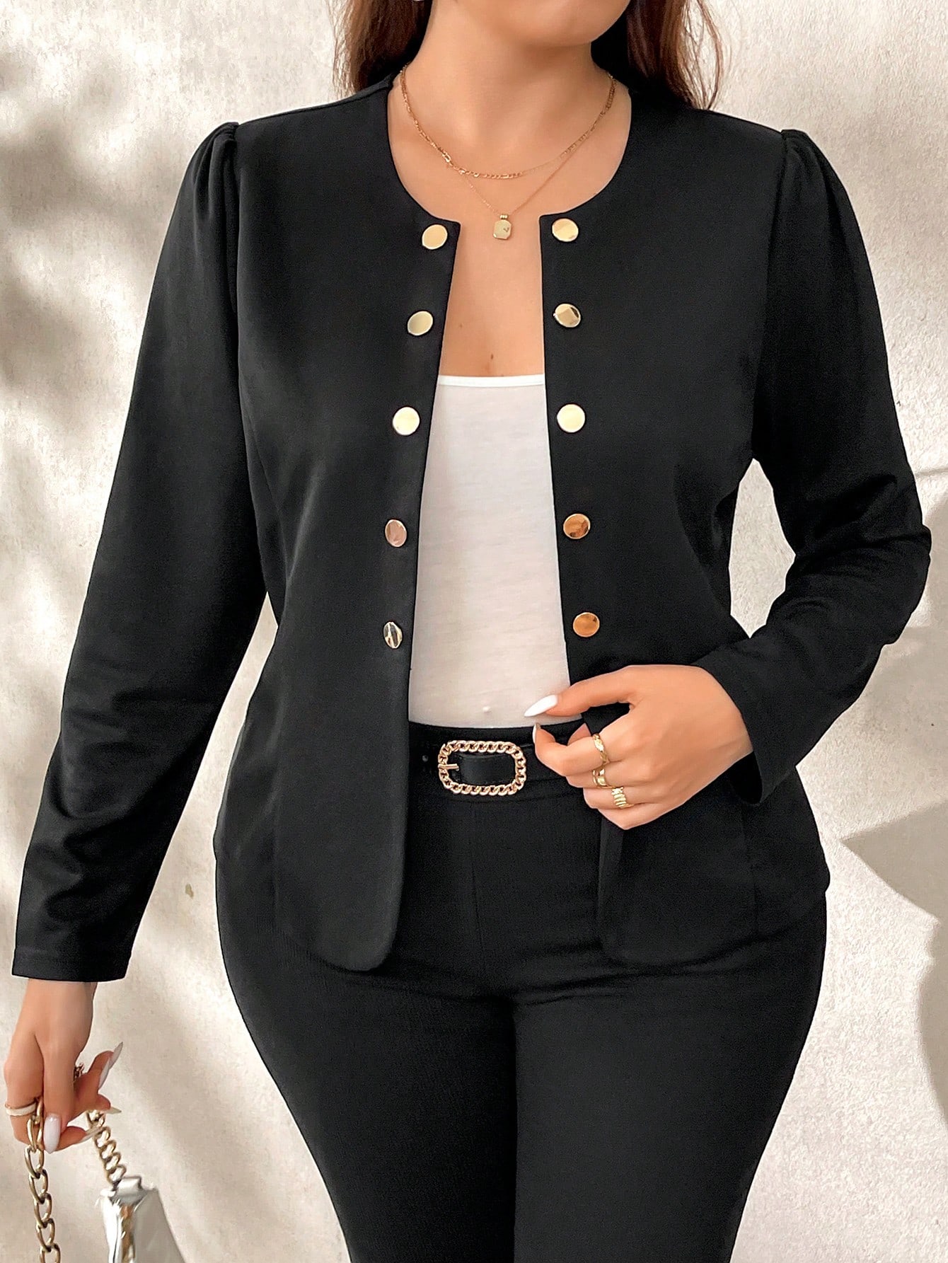 In Black Plus Size Jackets