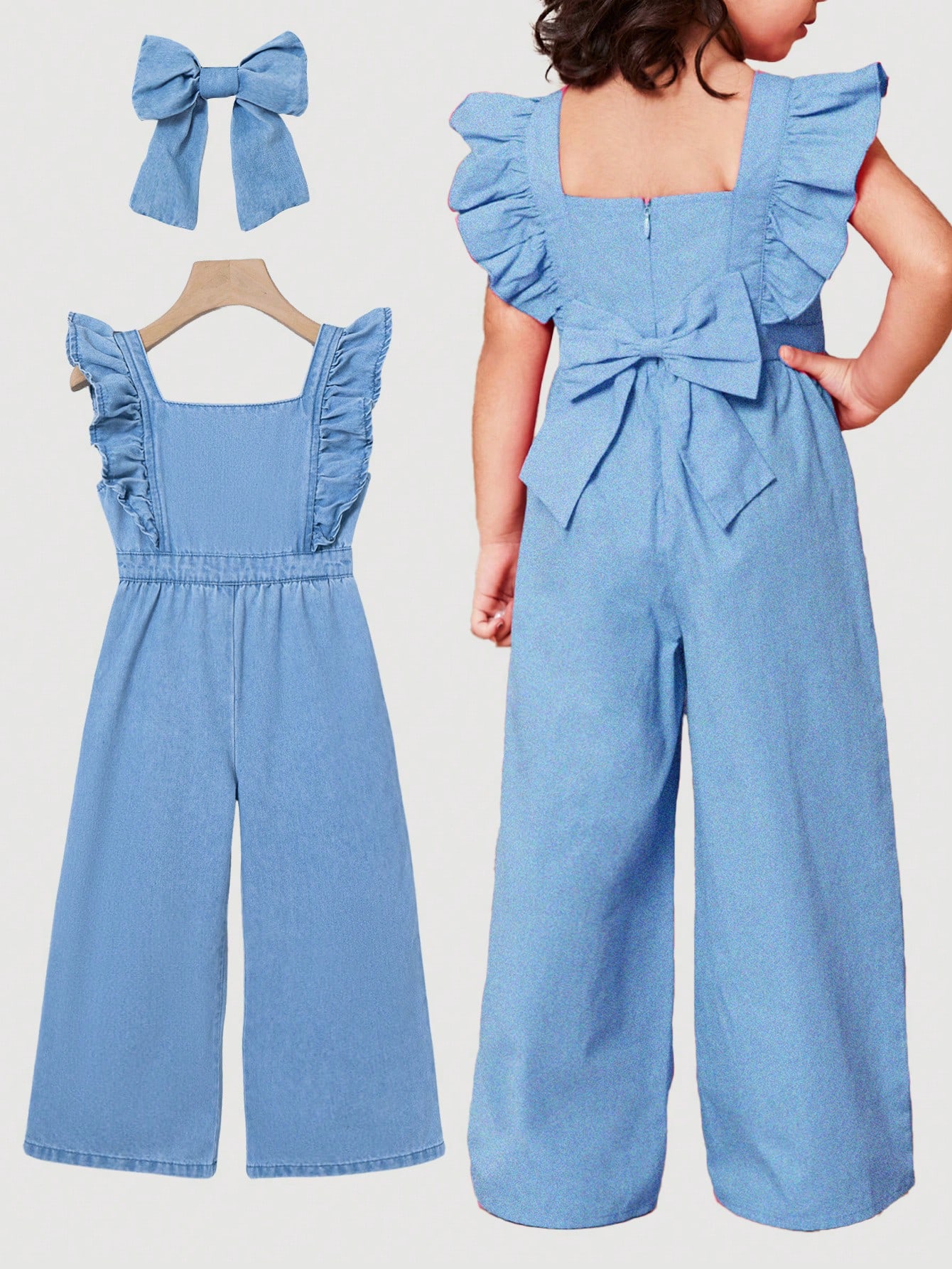 Young Girls Denim Overalls & Jumpsuits