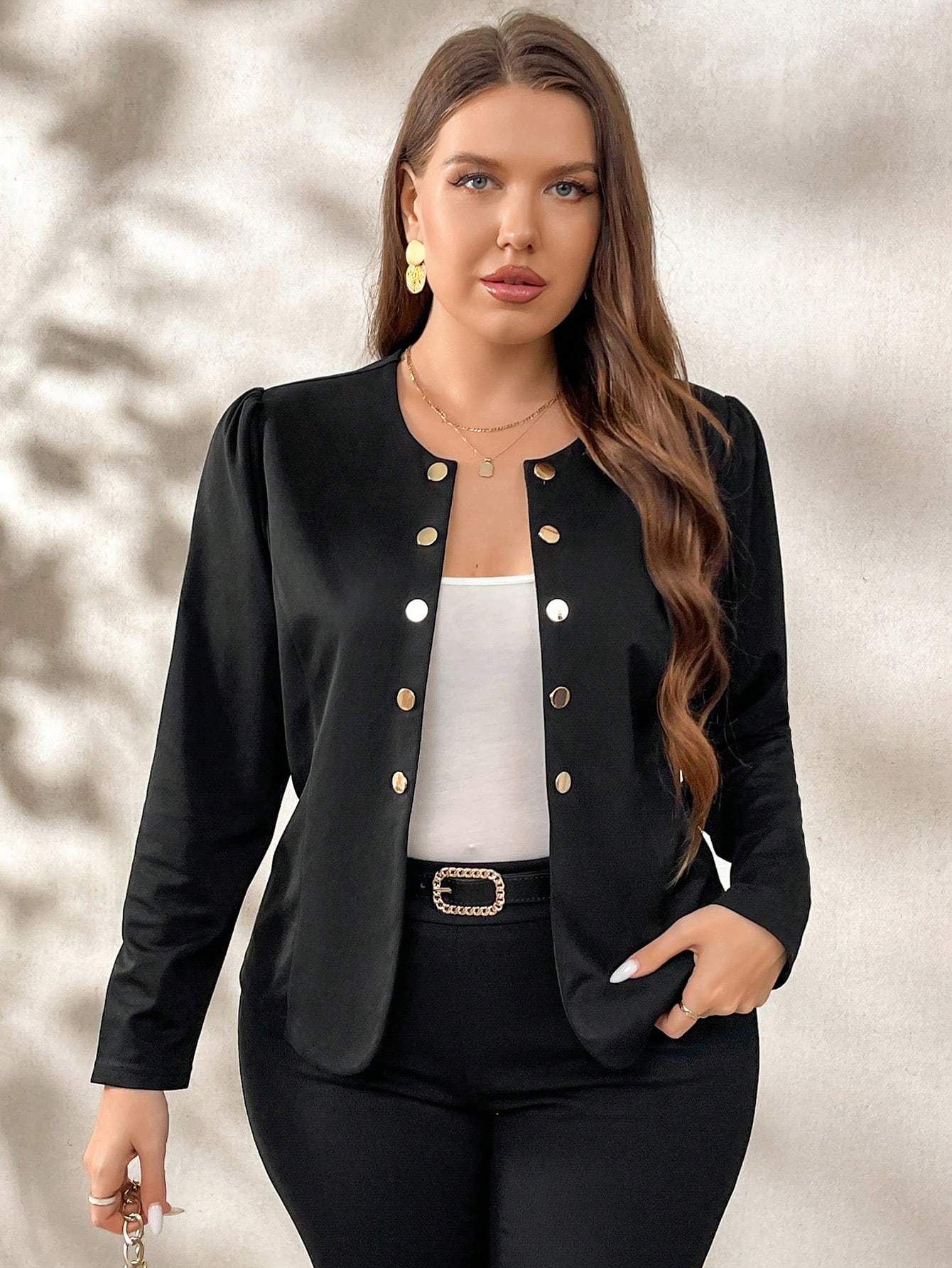 In Black Plus Size Jackets