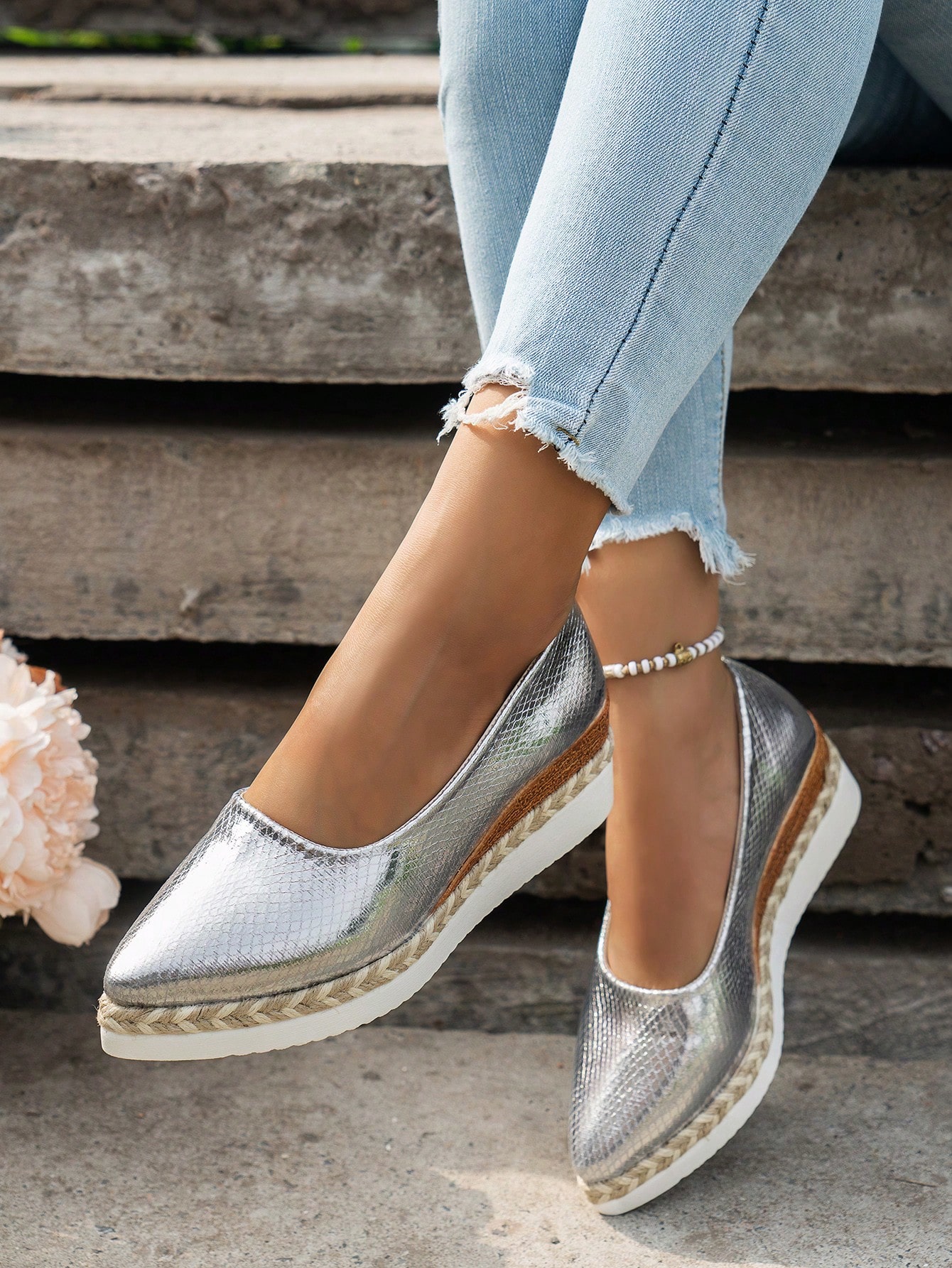 In Silver Women Wedges & Flatform