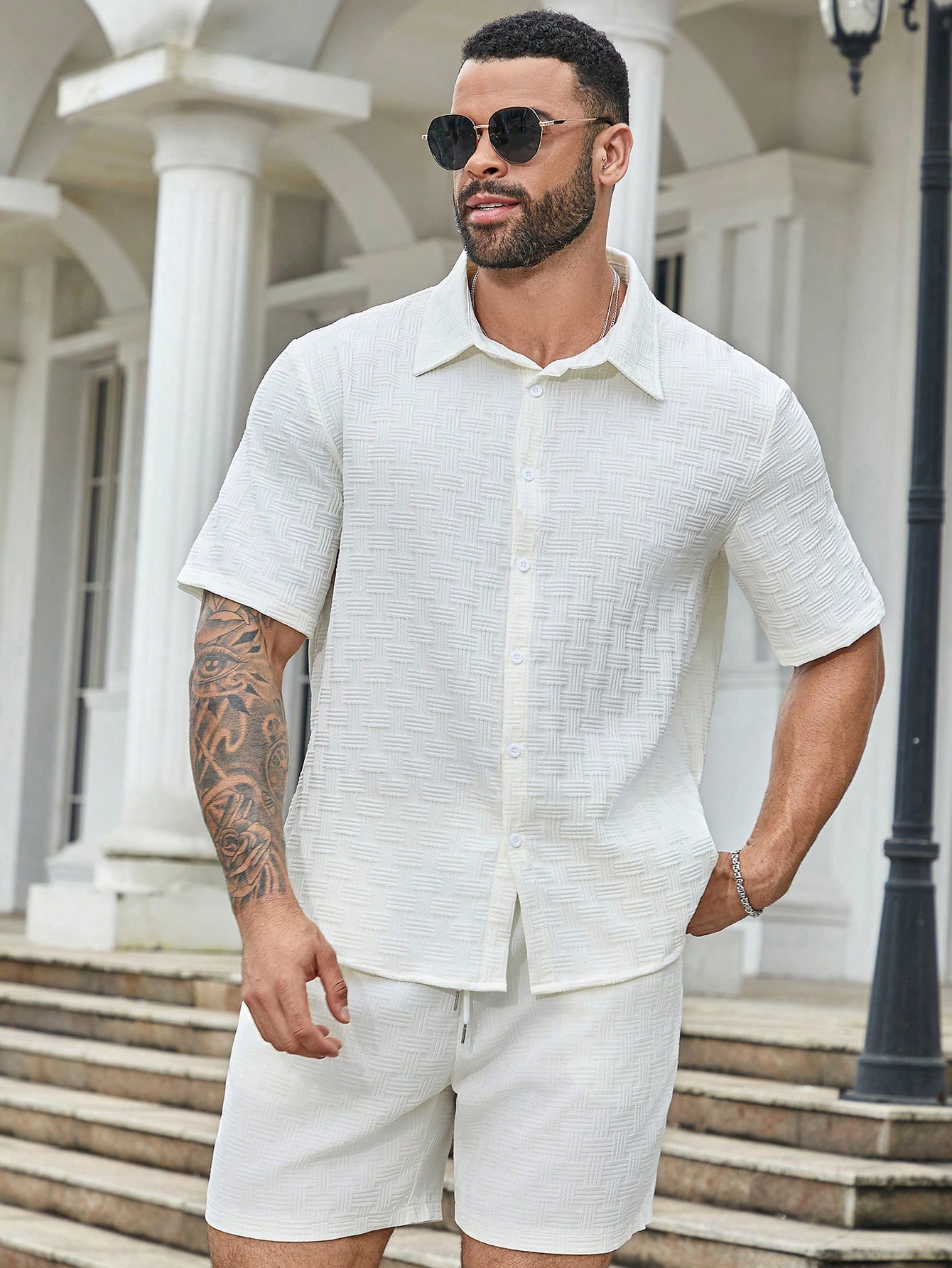 Men Plus Size Shirt Co-ords