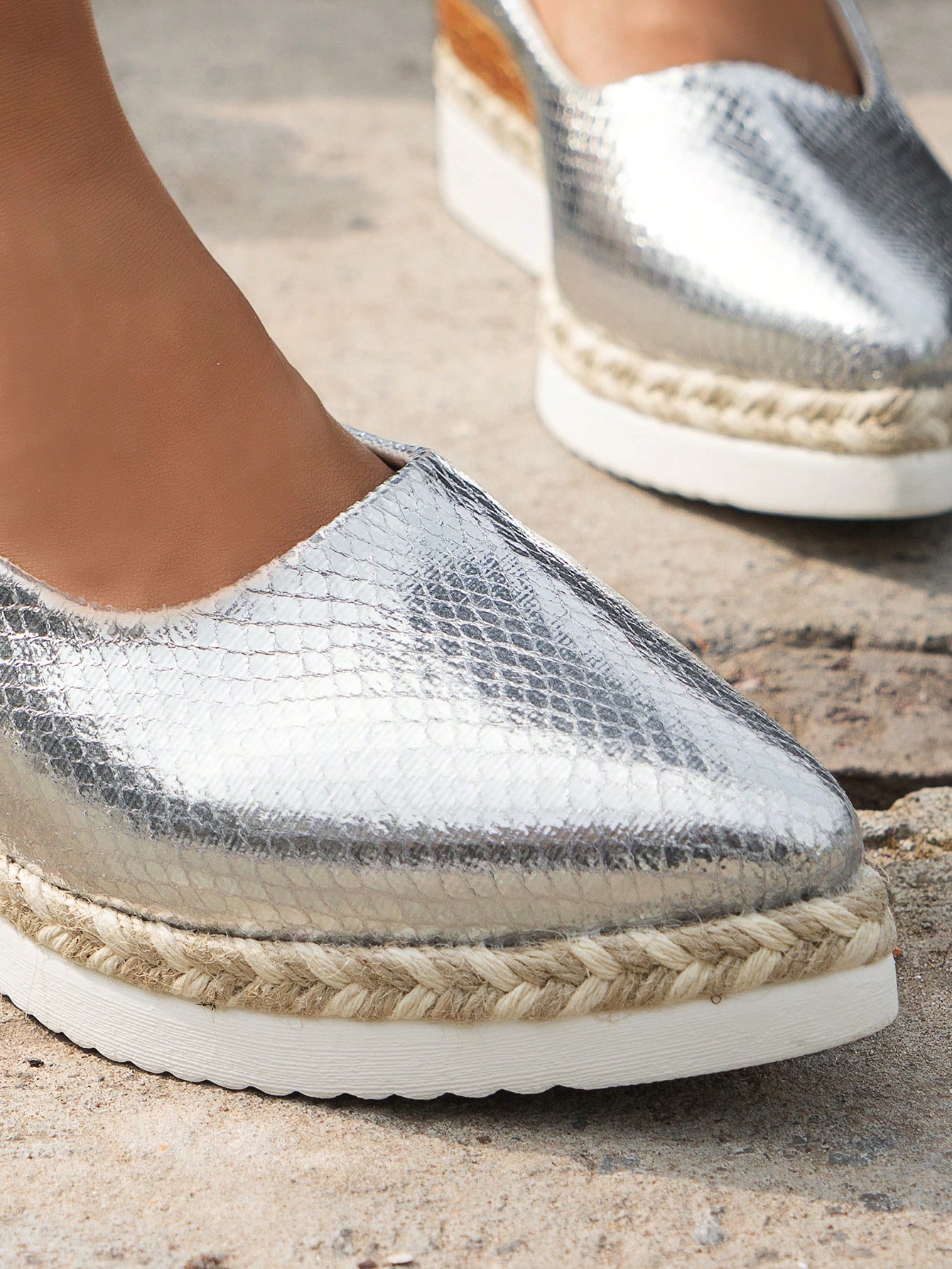 In Silver Women Wedges & Flatform