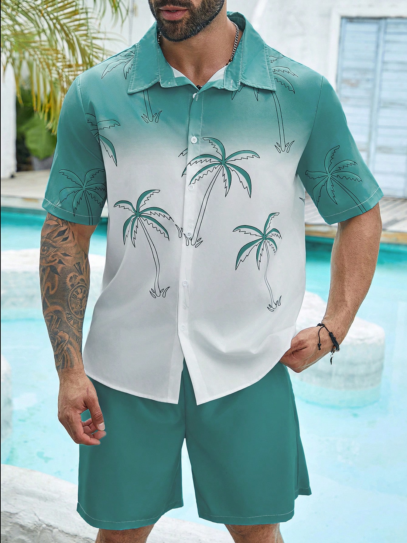 Men Plus Size Shirt Co-ords