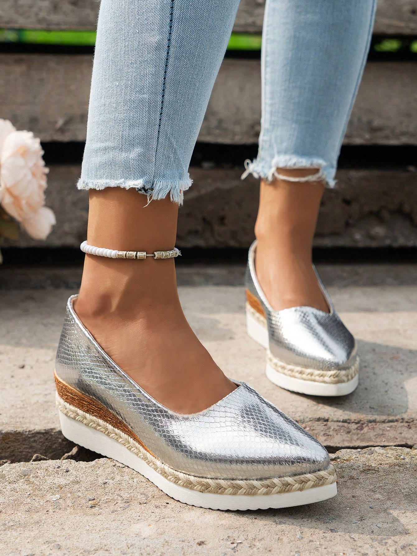 In Silver Women Wedges & Flatform