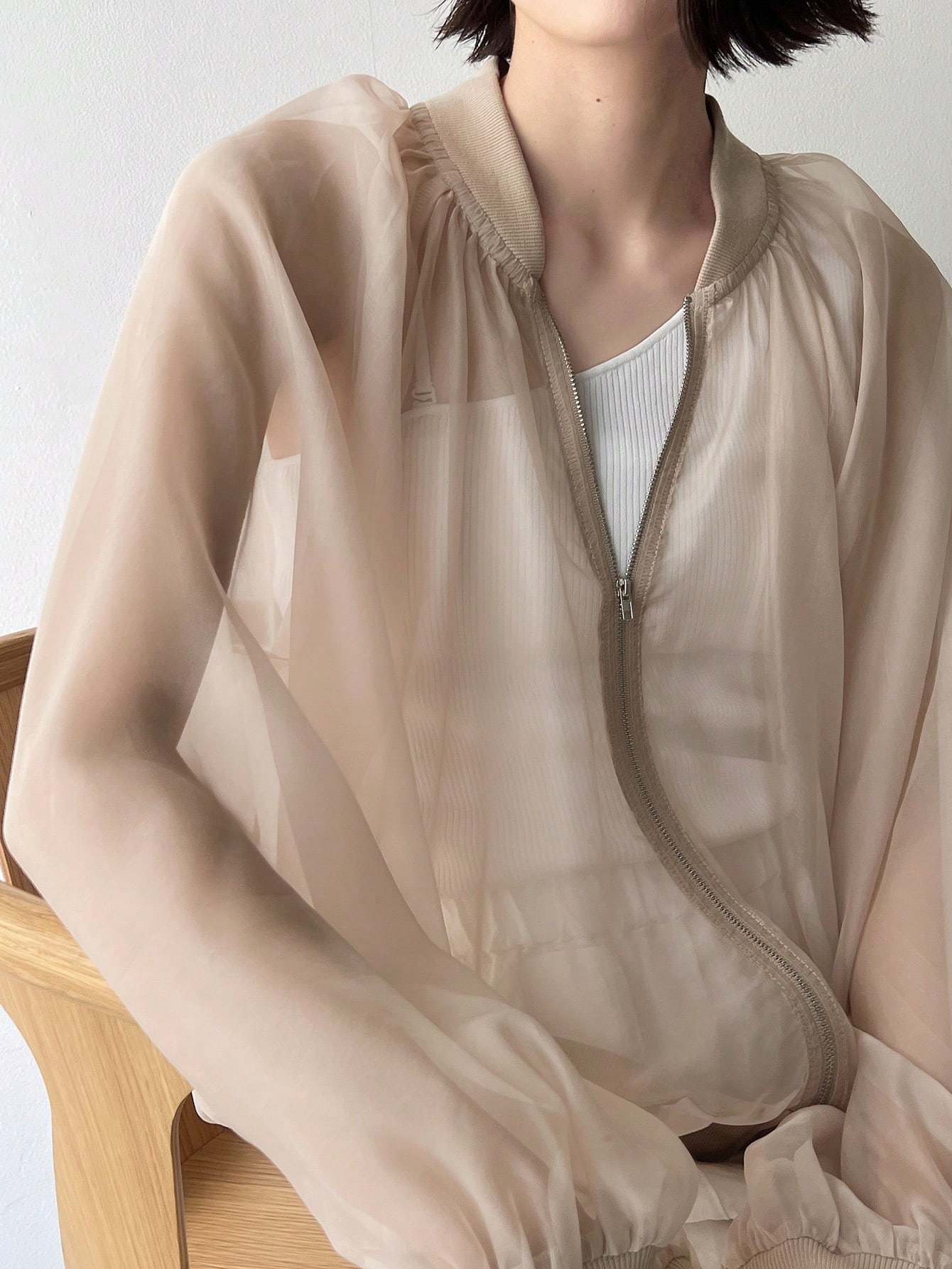 In Beige Women Outerwear