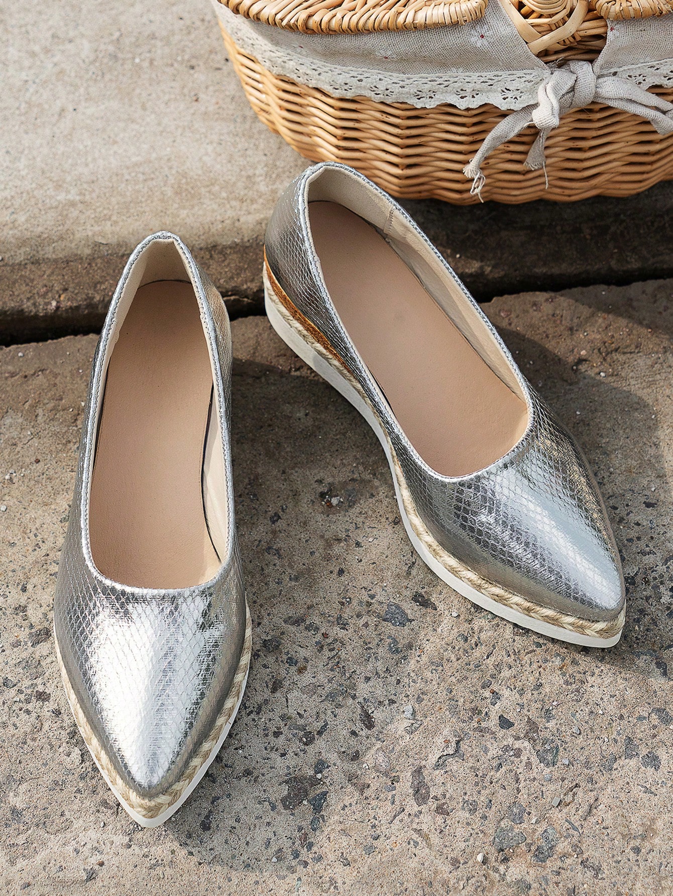 In Silver Women Wedges & Flatform