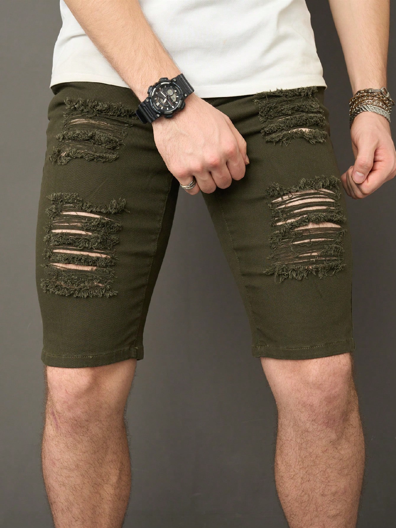 Men Plus Size Denim Shorts