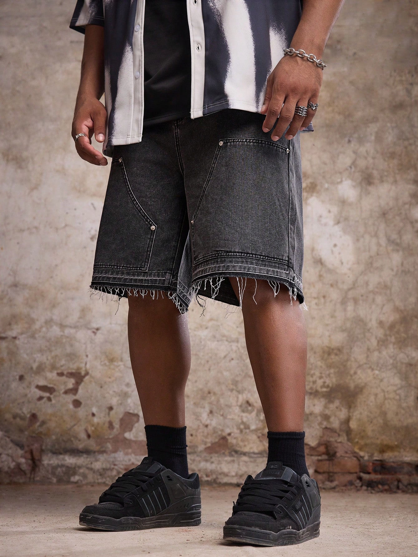 Men Plus Size Denim Shorts