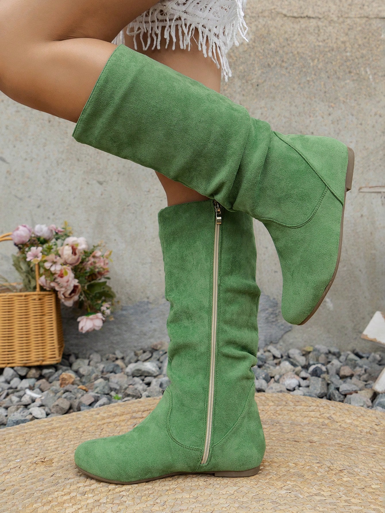 In Green Women Fashion Boots