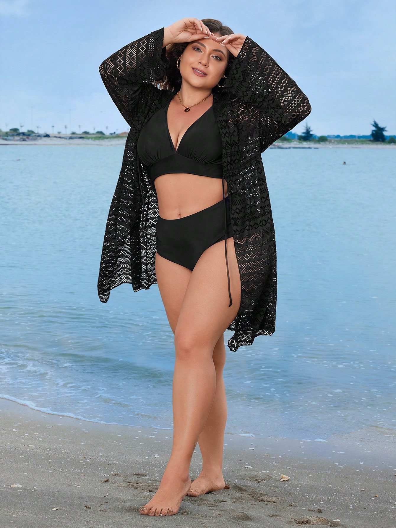 In Long Sleeve Plus Size Kimonos