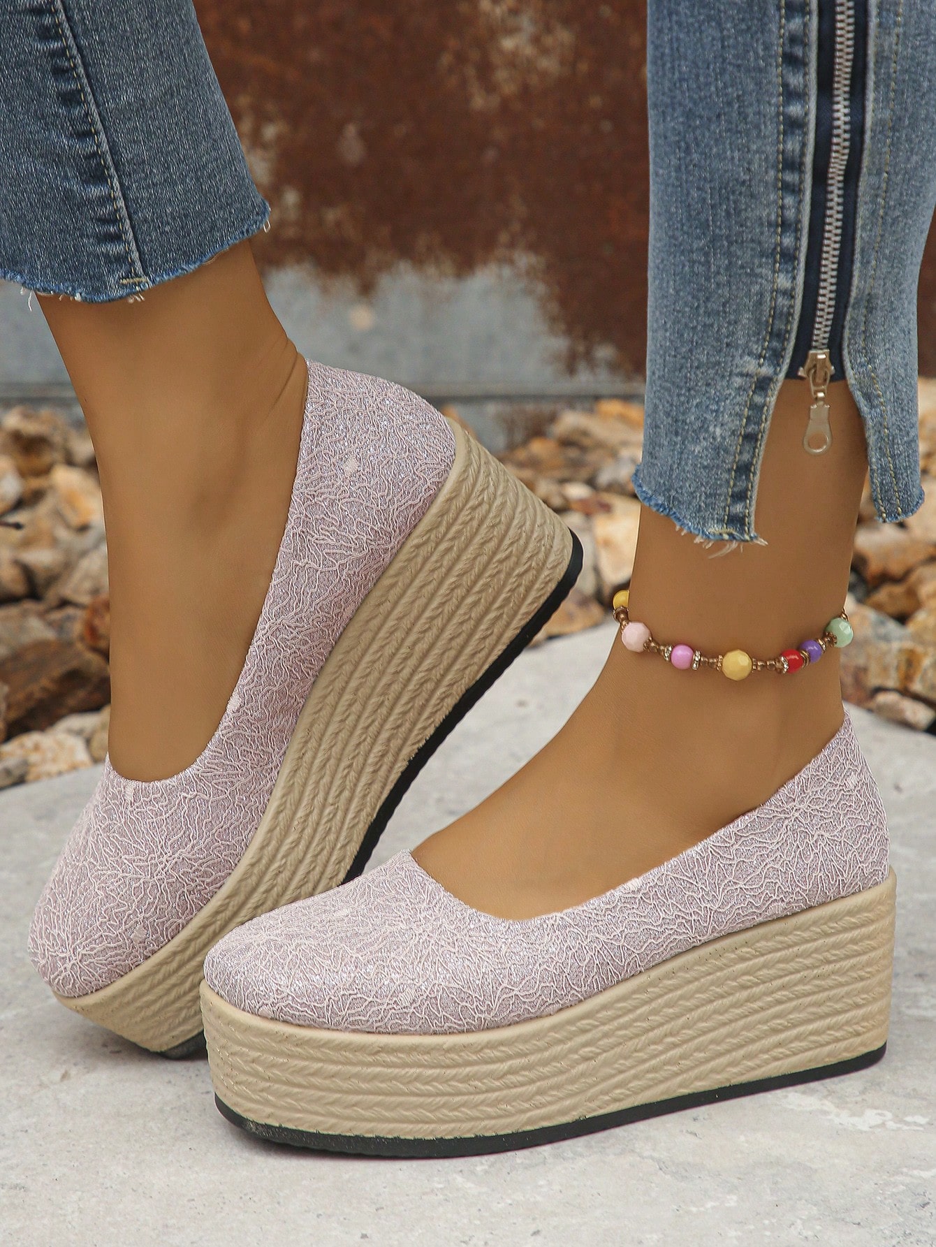 In Pink Women Wedges & Flatform