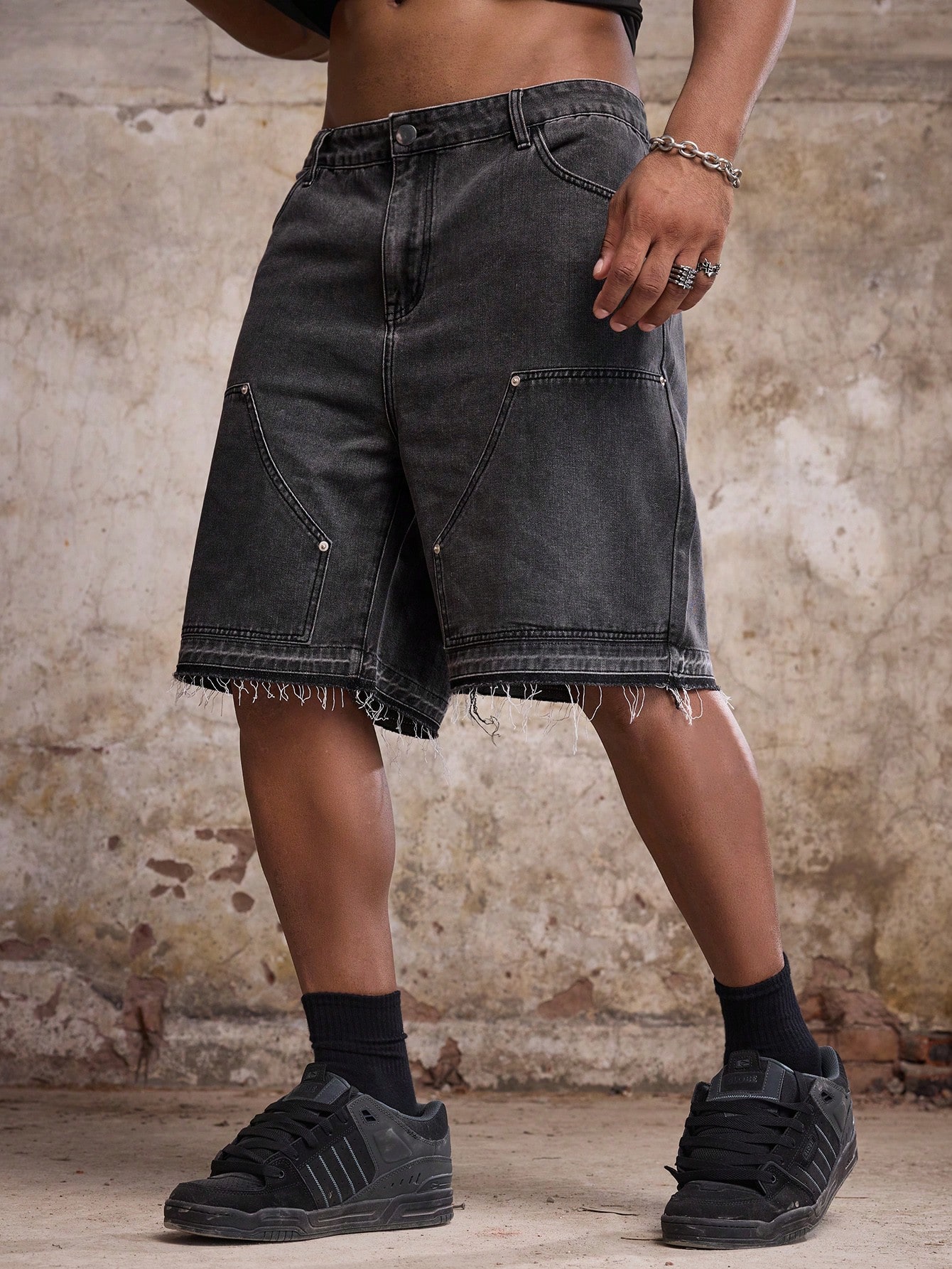 Men Plus Size Denim Shorts