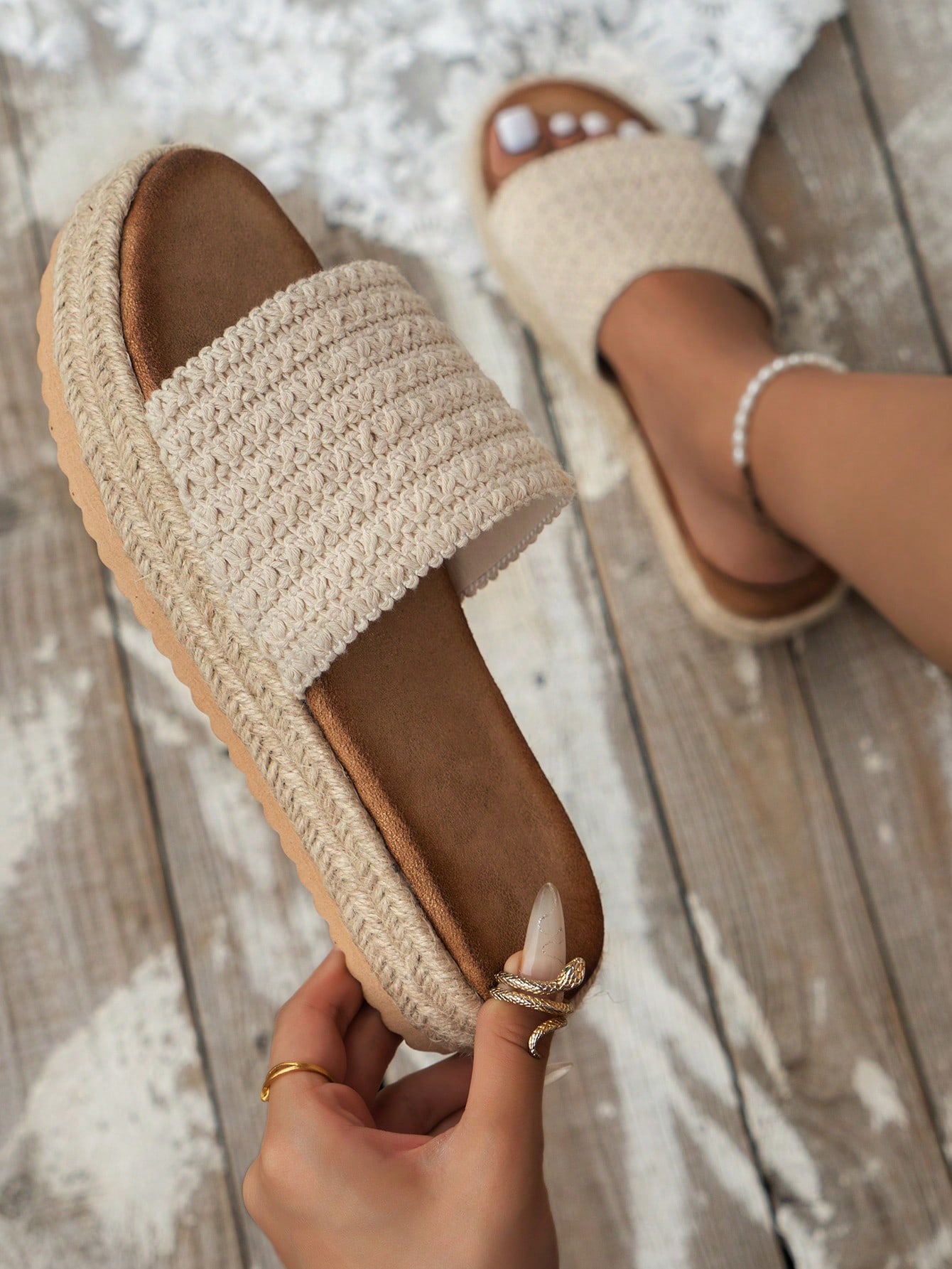 In Beige Women Platforms & Wedge Sandals