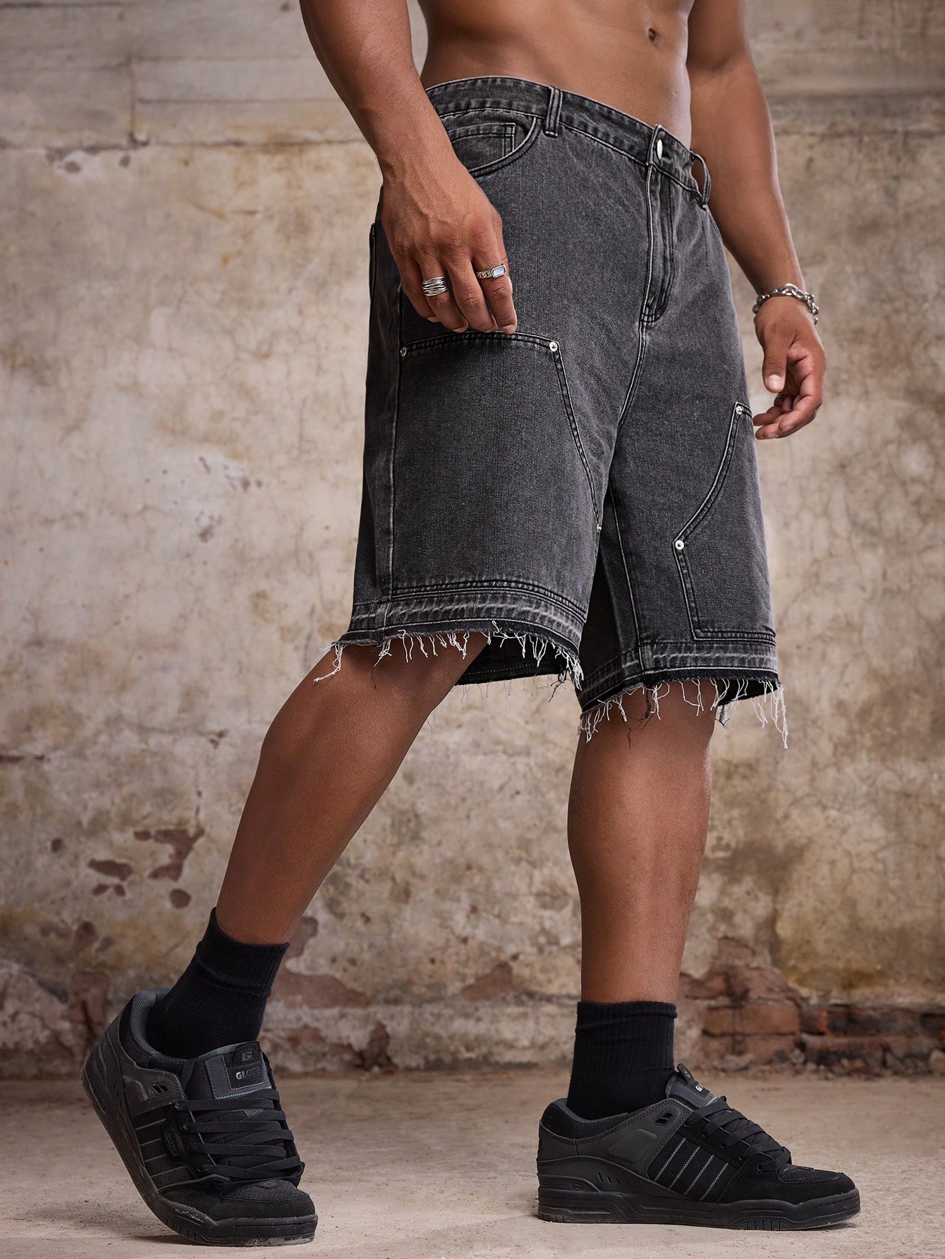 Men Plus Size Denim Shorts