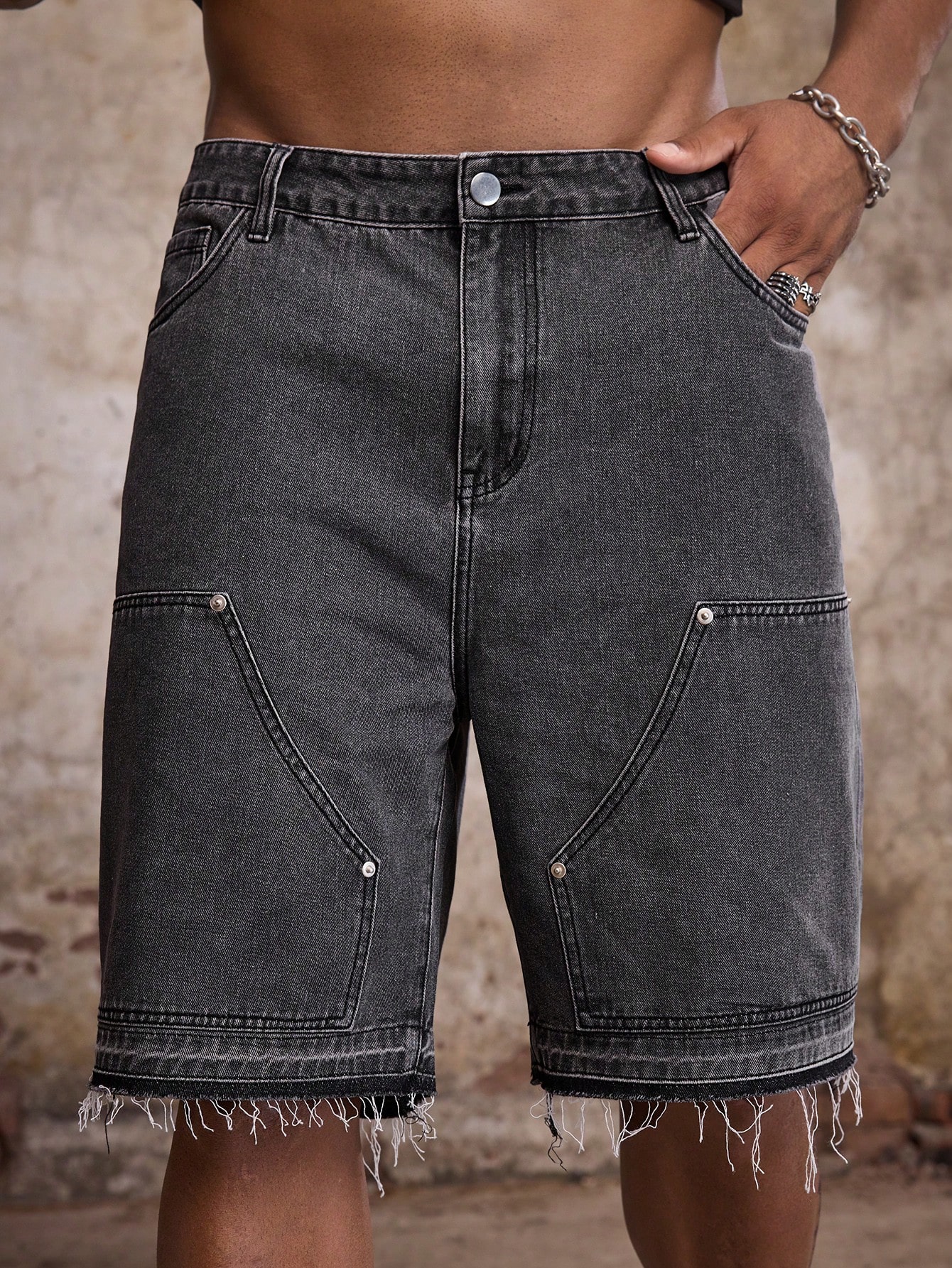 Men Plus Size Denim Shorts