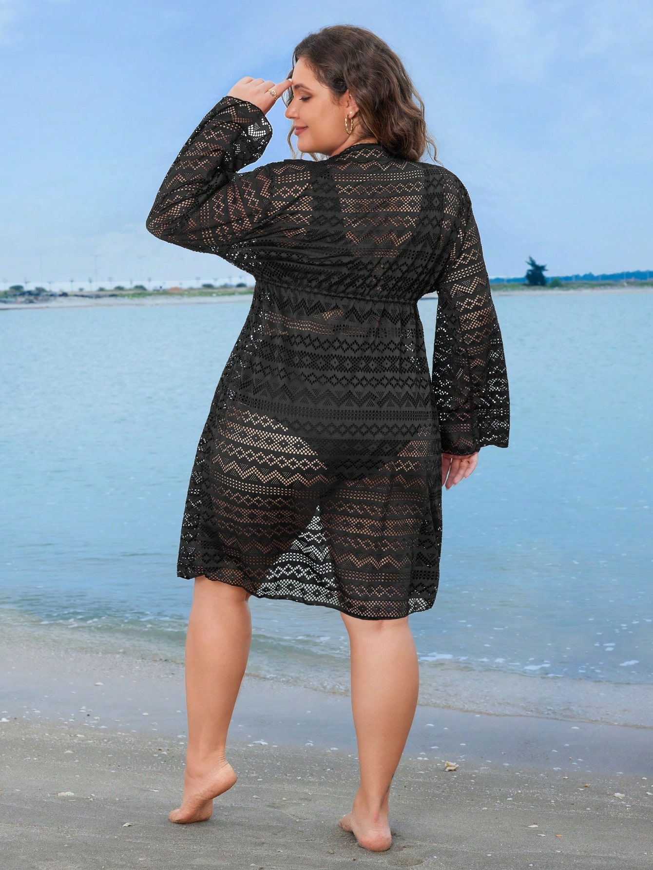 In Long Sleeve Plus Size Kimonos