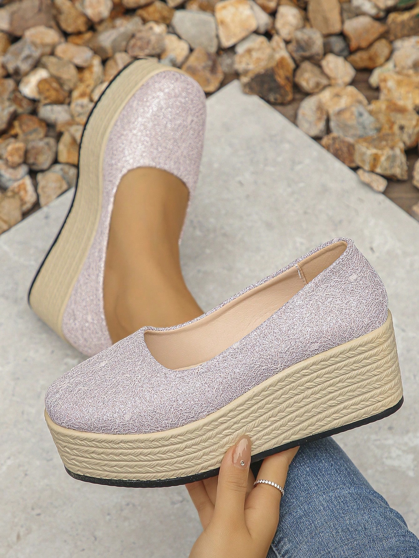 In Pink Women Wedges & Flatform