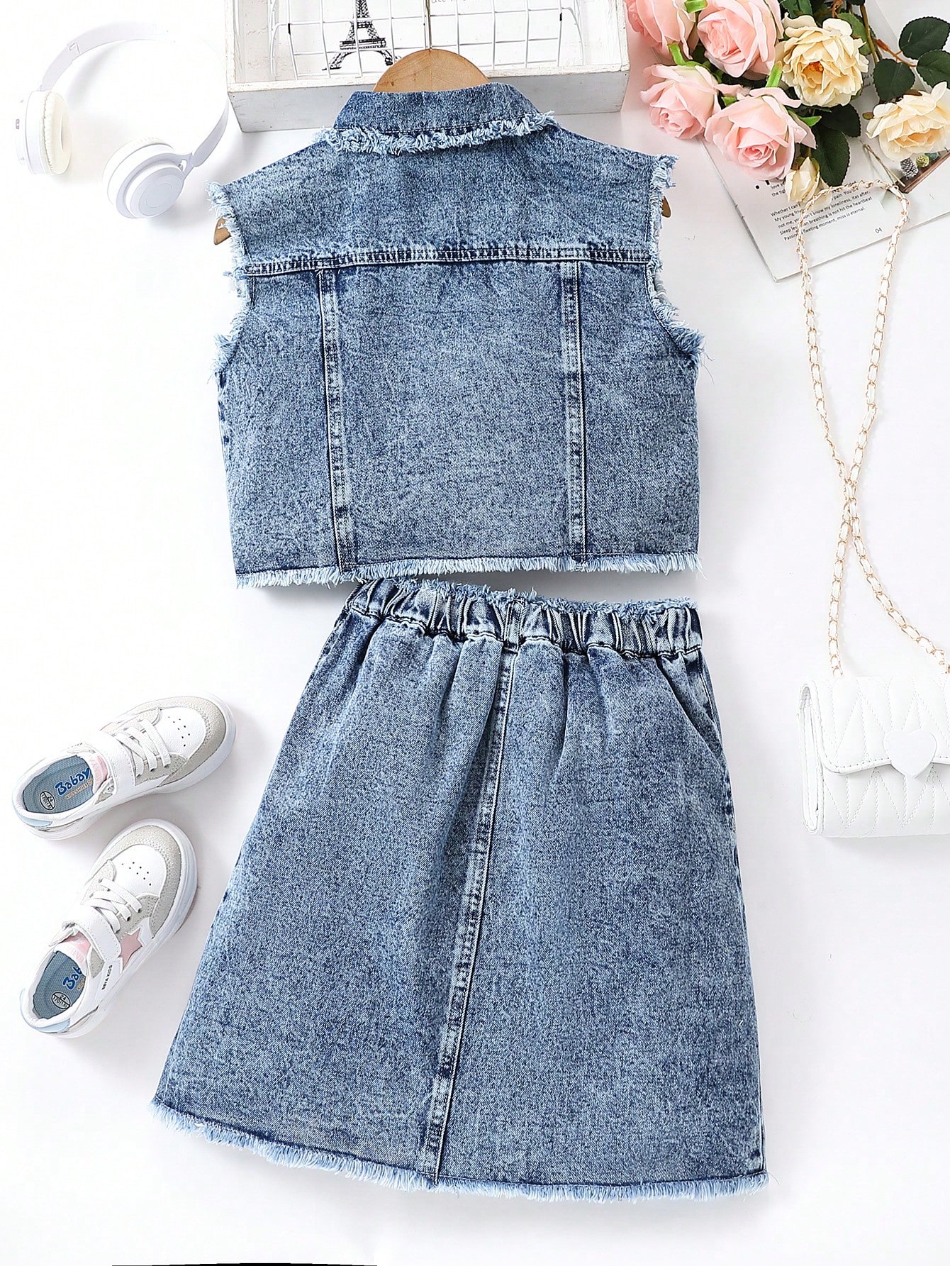 Tween Girls Denim Two-piece Outfits