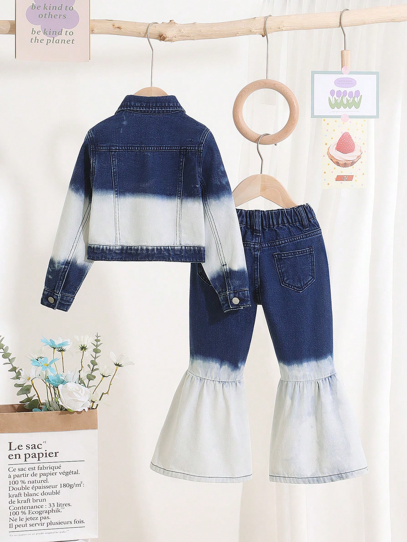 Young Girls Denim Two-piece Outfits