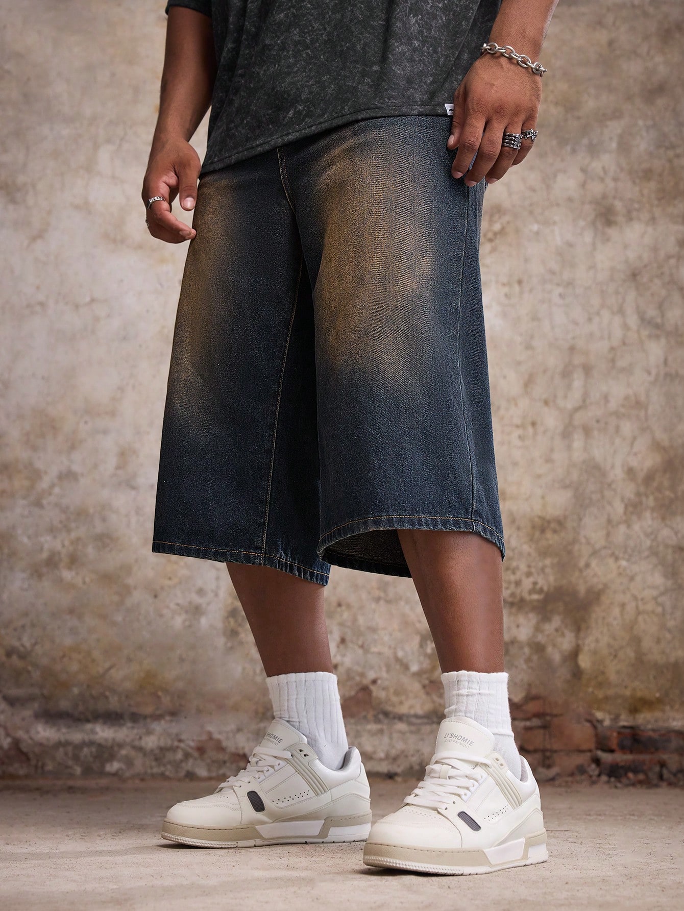 Men Plus Size Denim Shorts