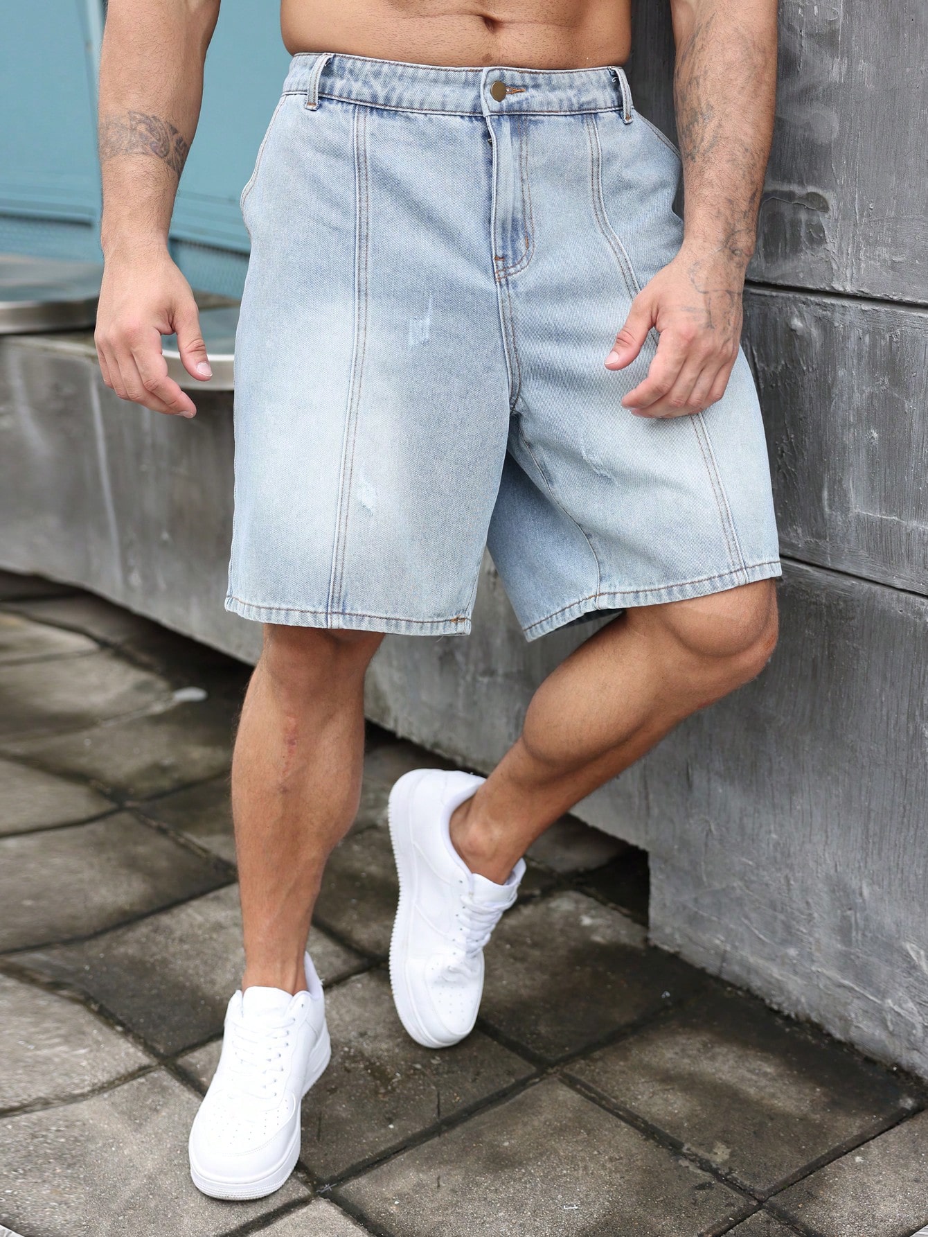 Men Plus Size Denim Shorts