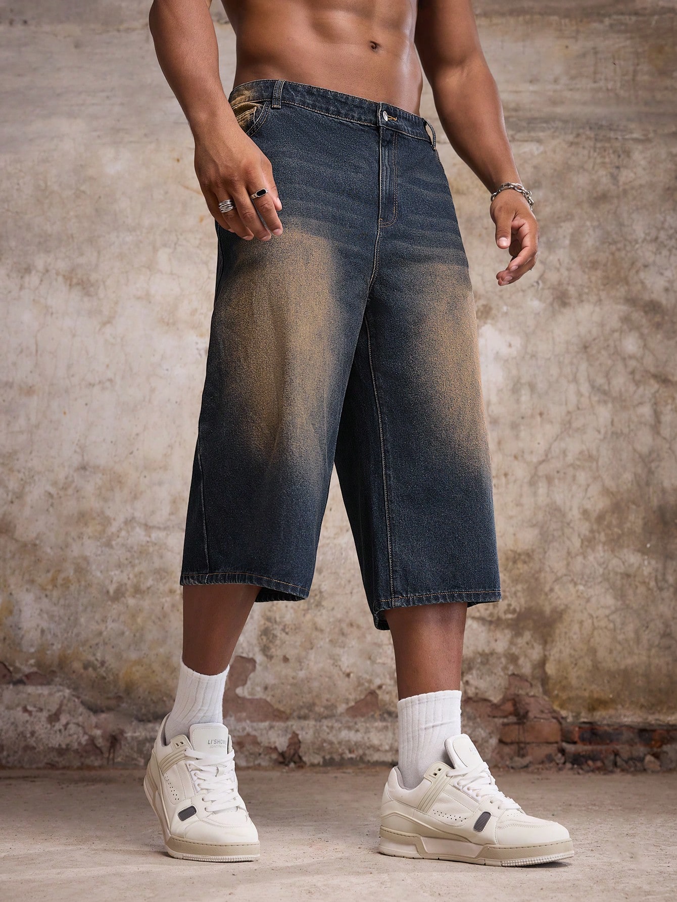 Men Plus Size Denim Shorts