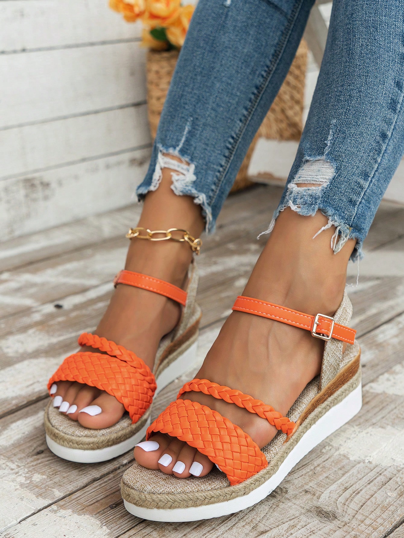 In Orange Women Platforms & Wedge Sandals