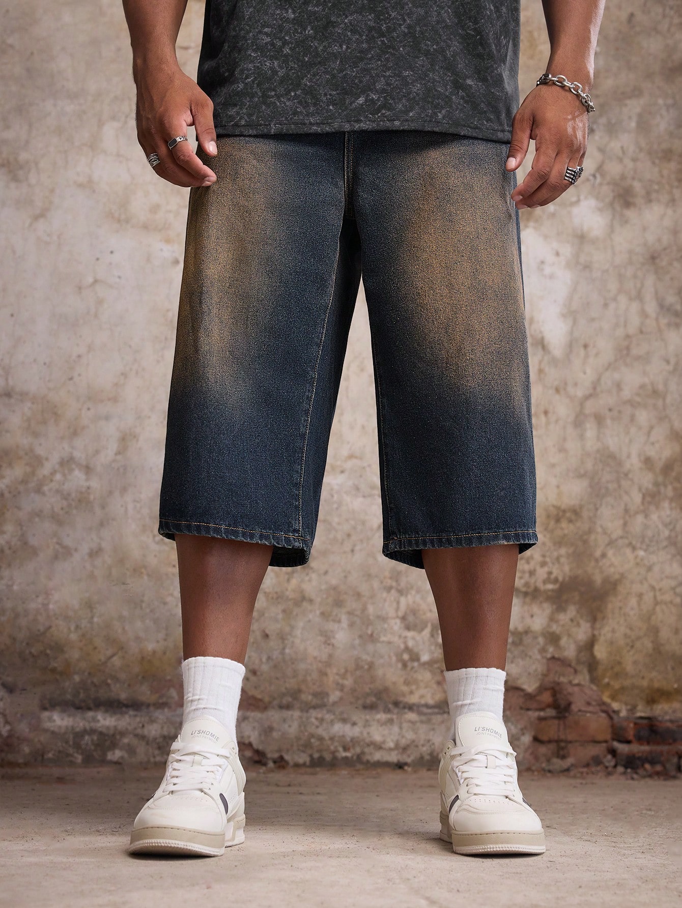 Men Plus Size Denim Shorts