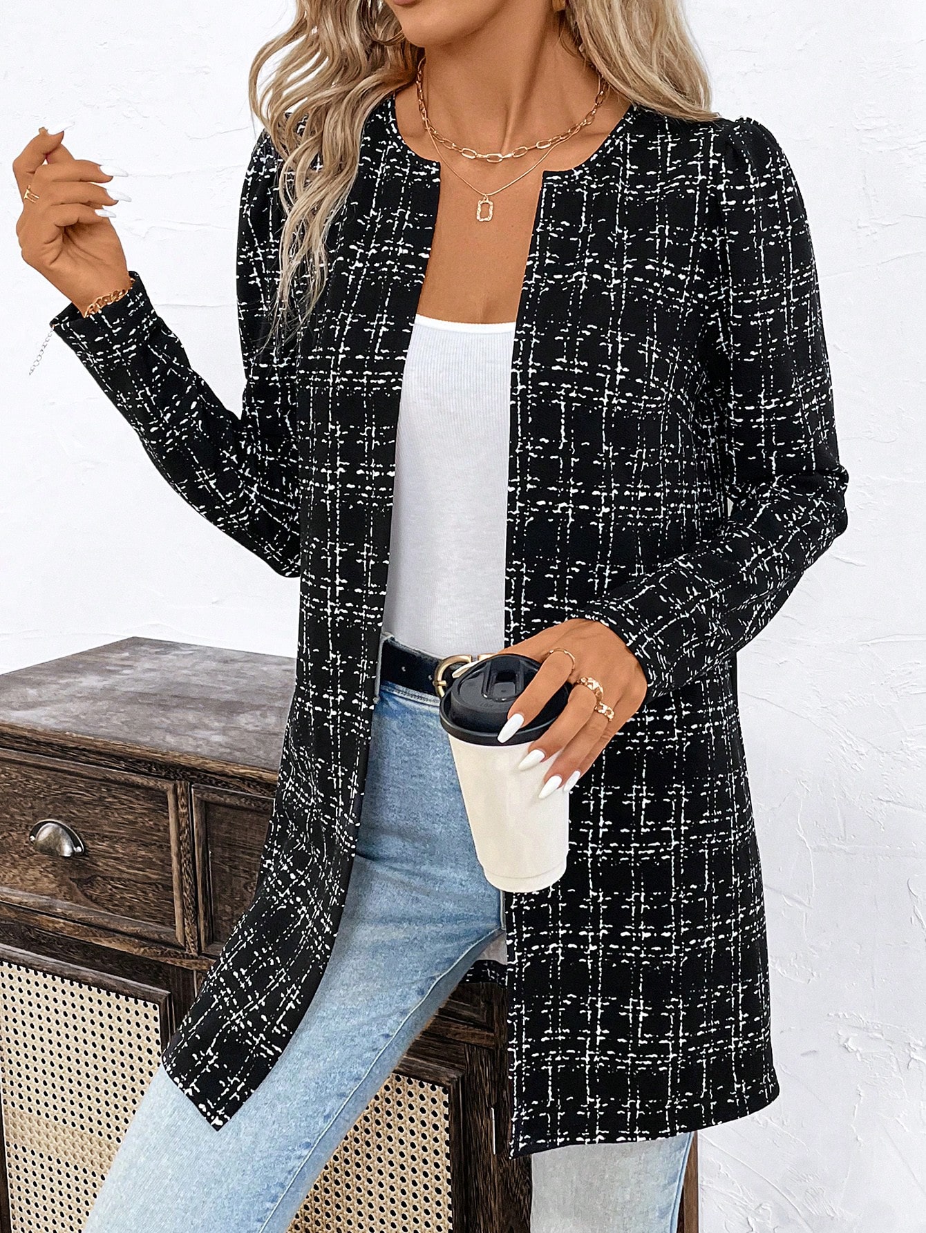 In Long Sleeve Women Coats