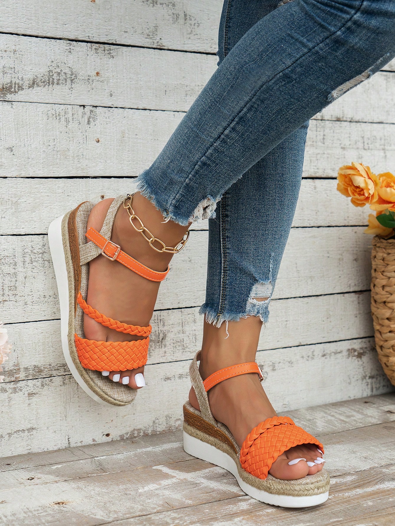 In Orange Women Platforms & Wedge Sandals