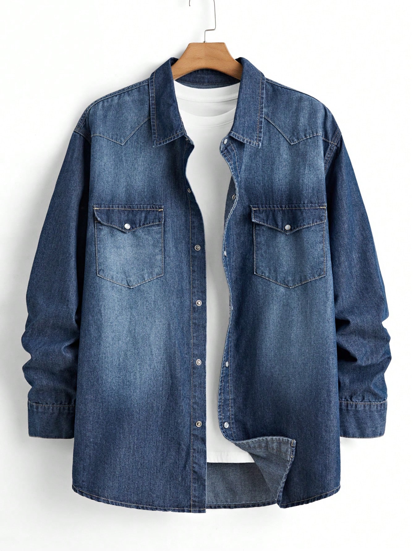 Men Plus Size Denim Shirts