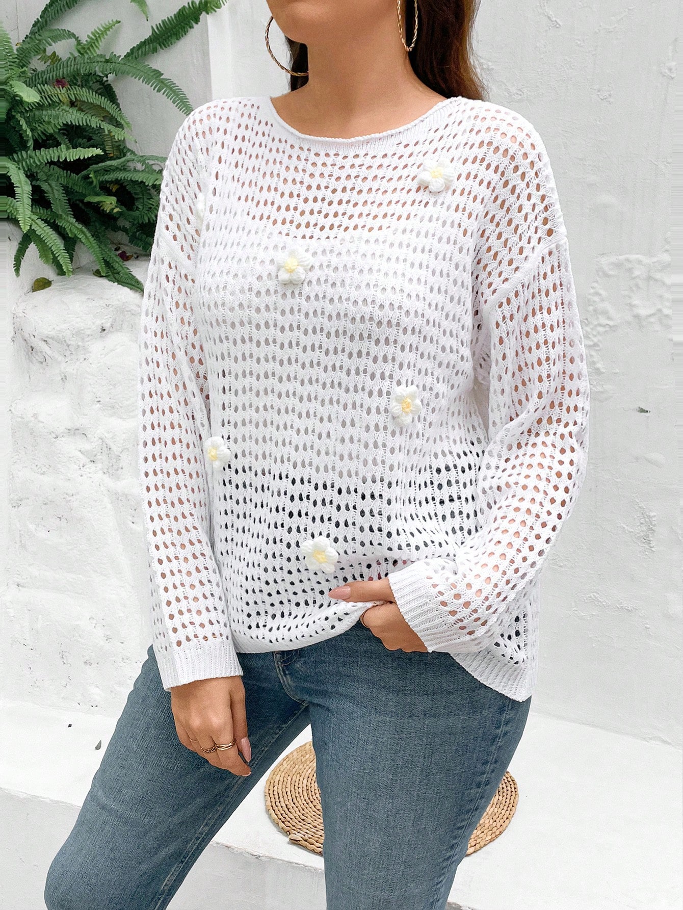 In White Plus Size Sweaters