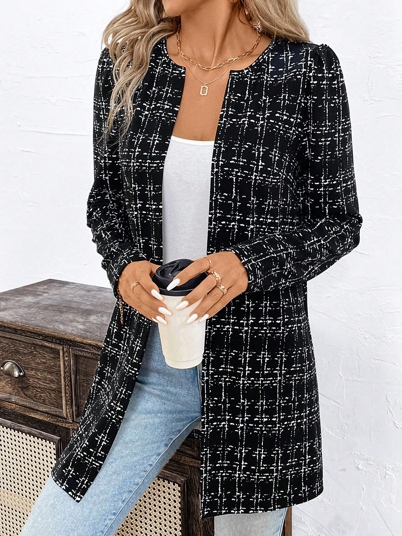 In Long Sleeve Women Coats