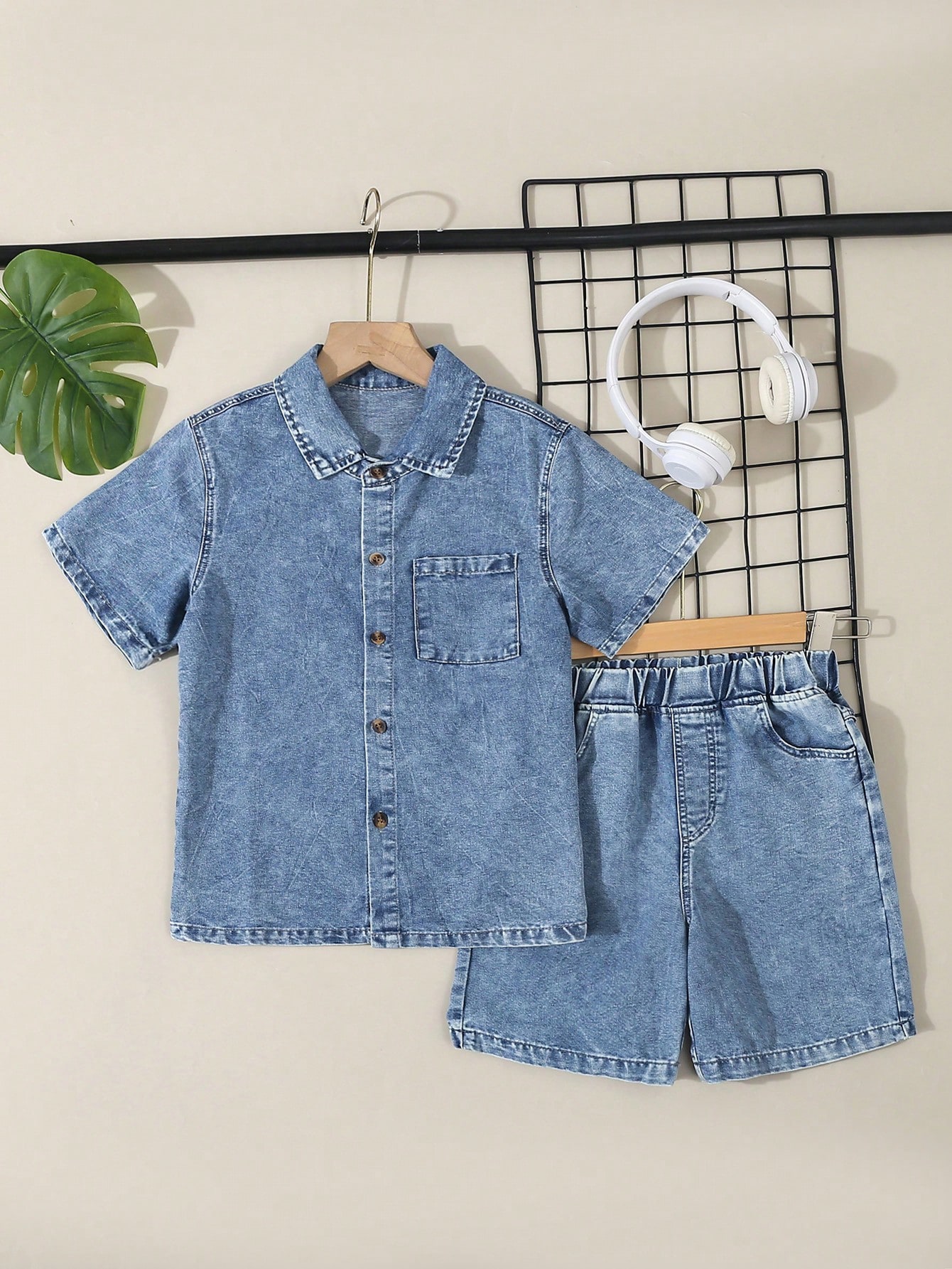 Tween Boys Denim Two-piece Outfits