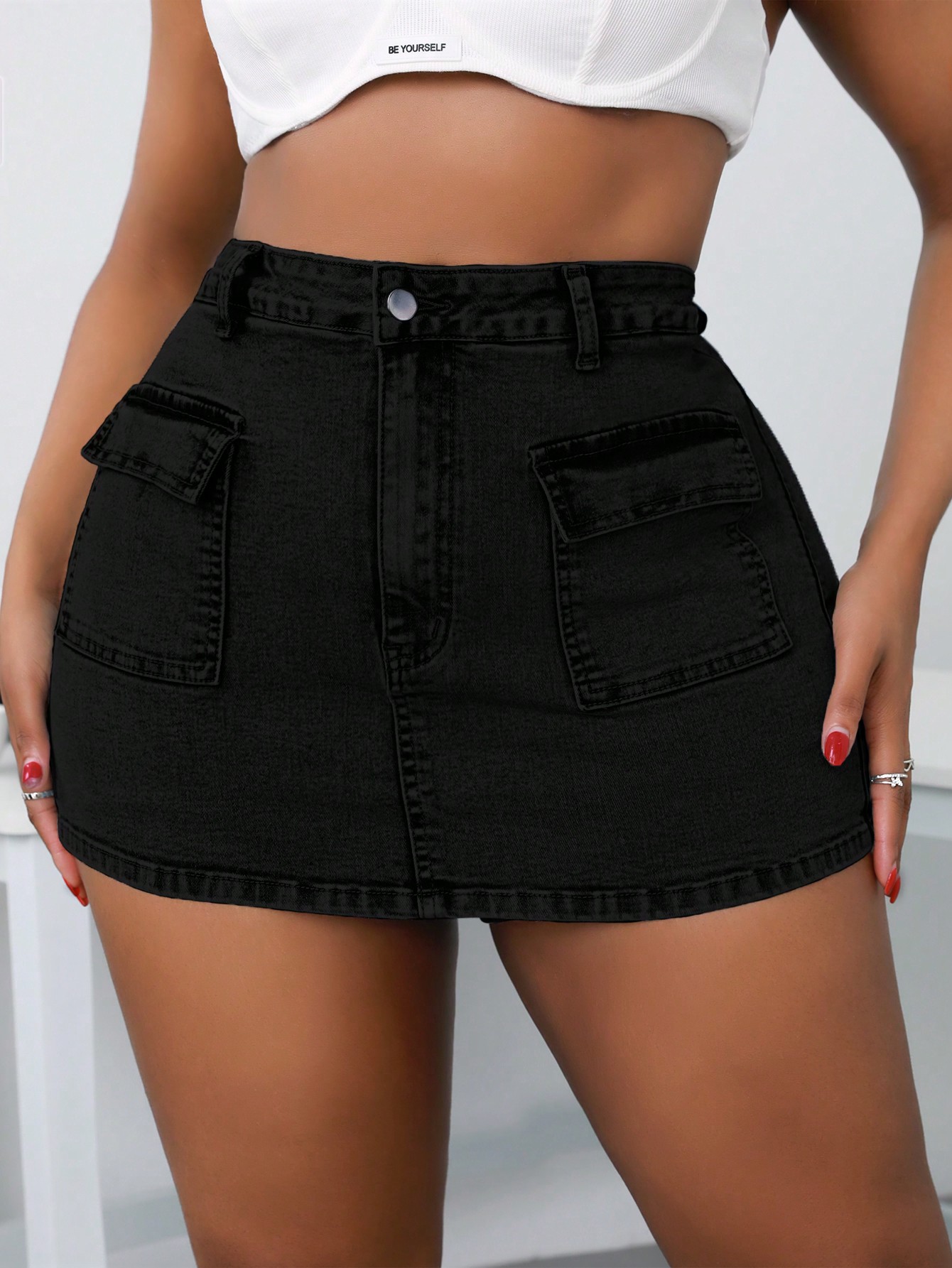 Plus Size Denim Shorts