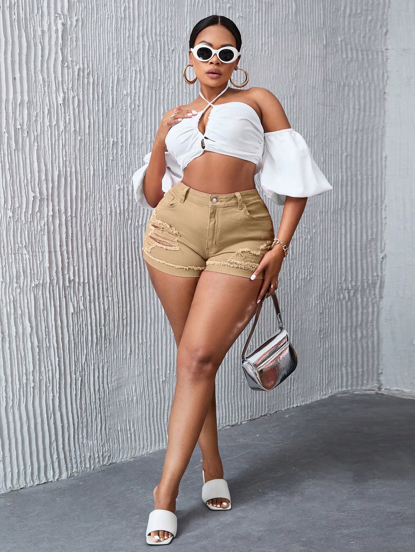 Plus Size Denim Shorts