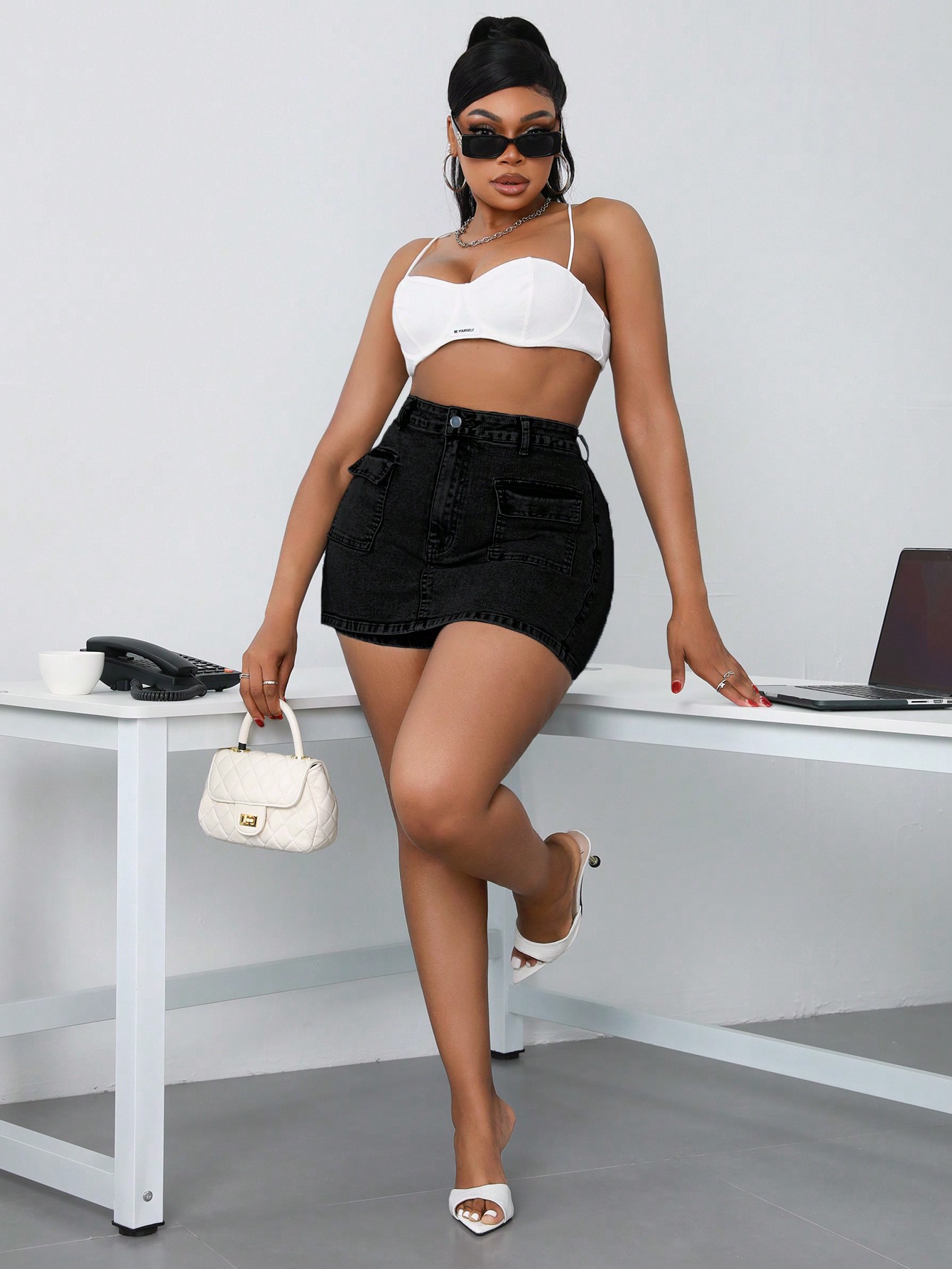 Plus Size Denim Shorts