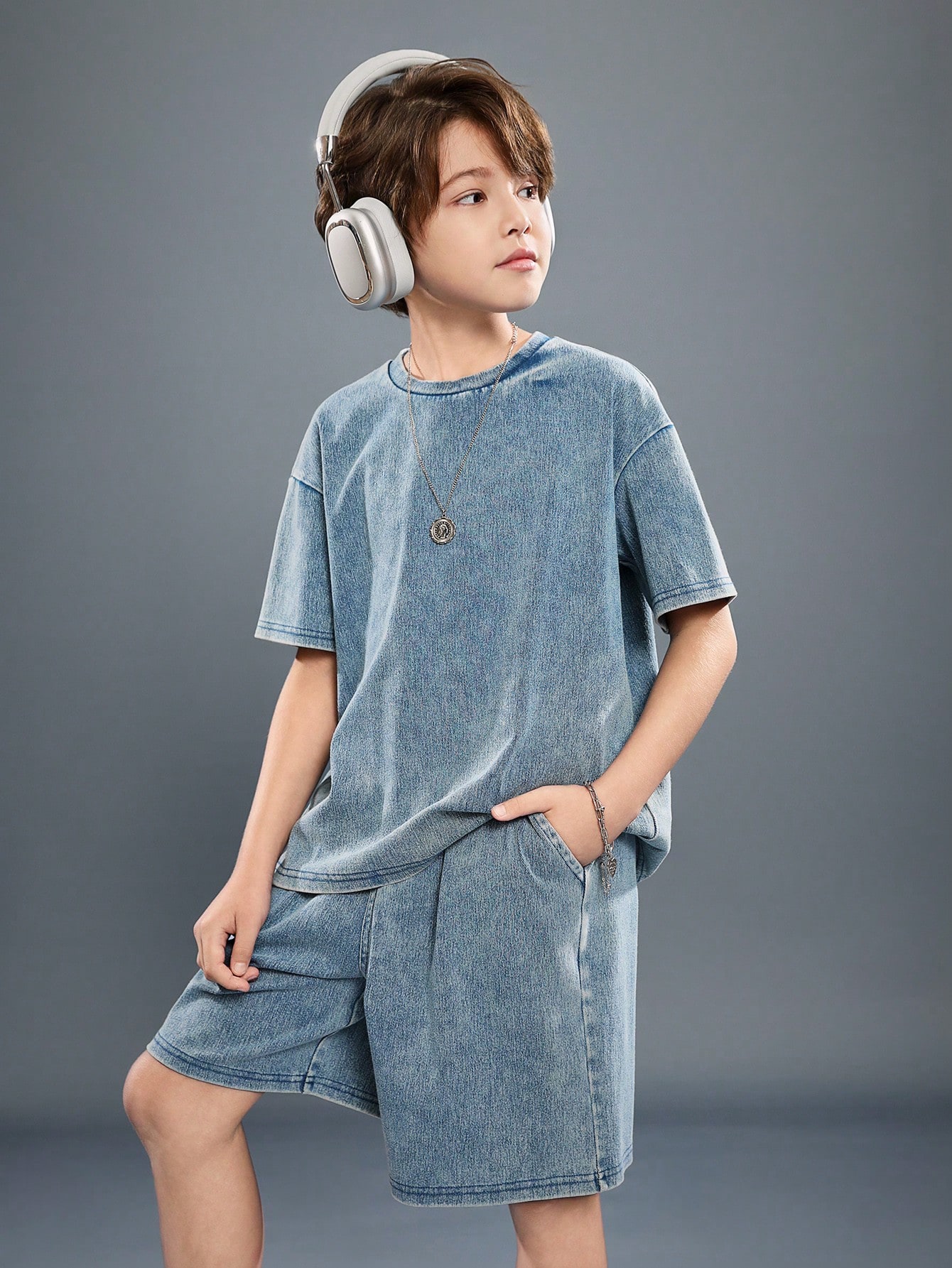 Tween Boys Denim Two-piece Outfits