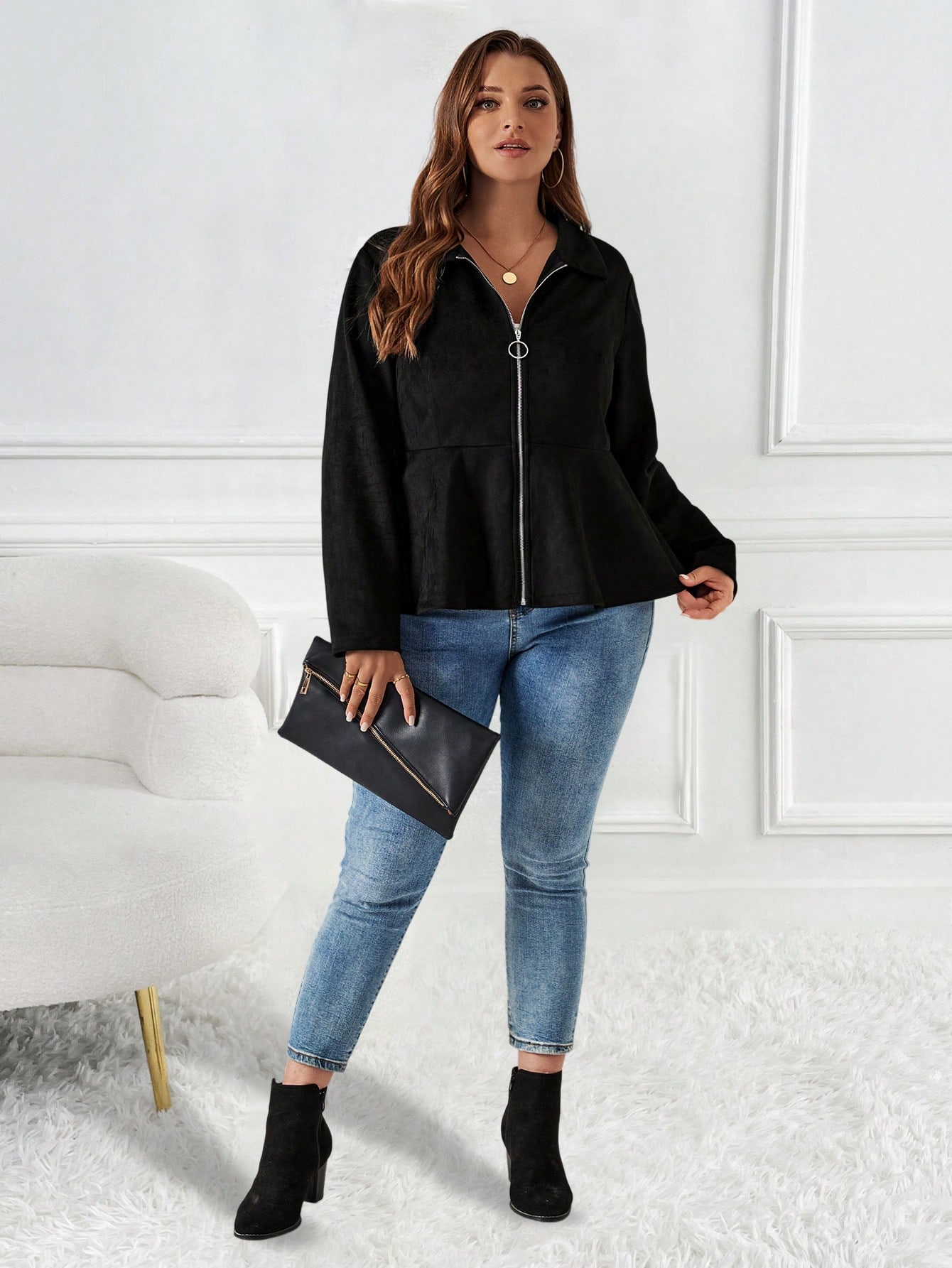 In Black Plus Size Jackets