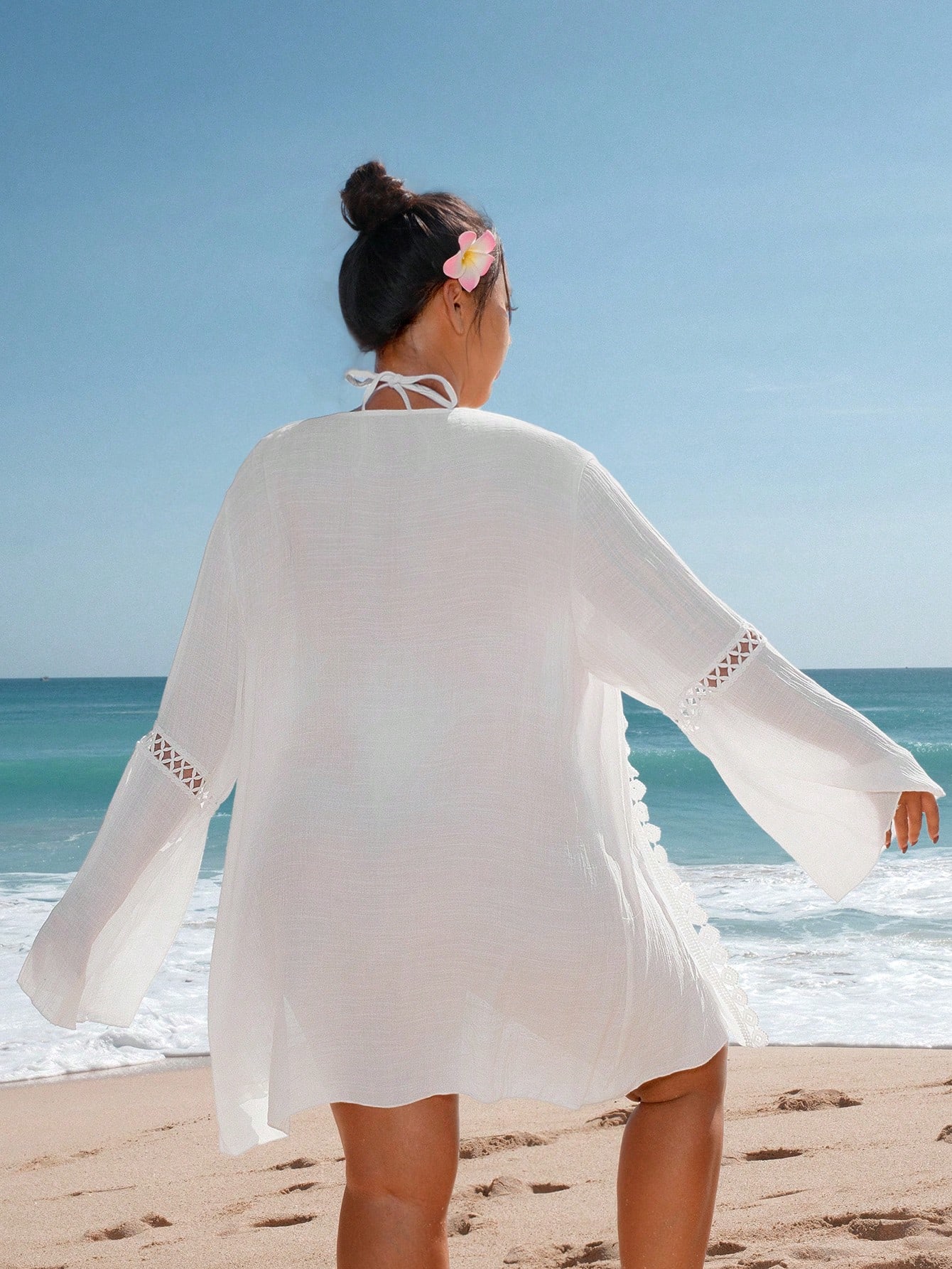 In Long Sleeve Plus Size Kimonos