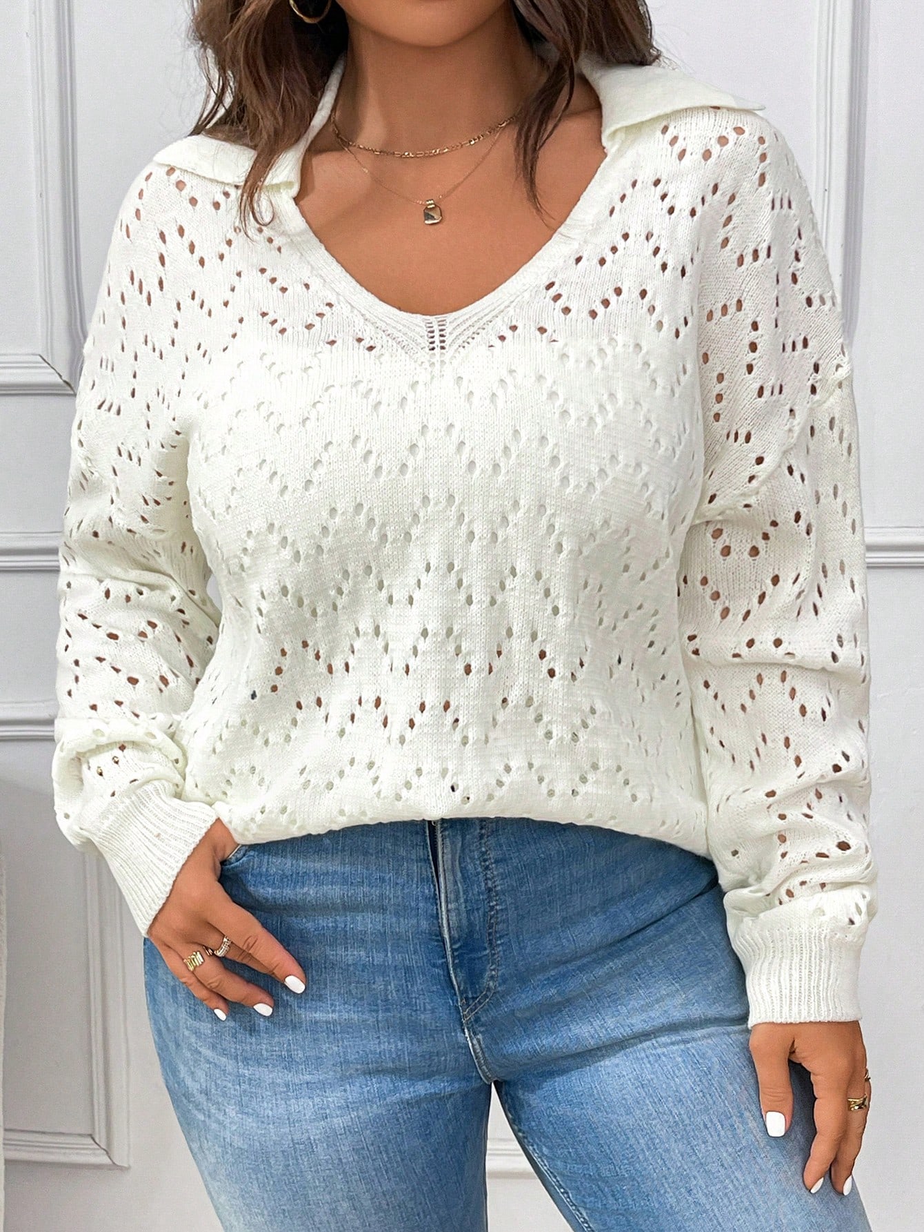 In White Plus Size Sweaters